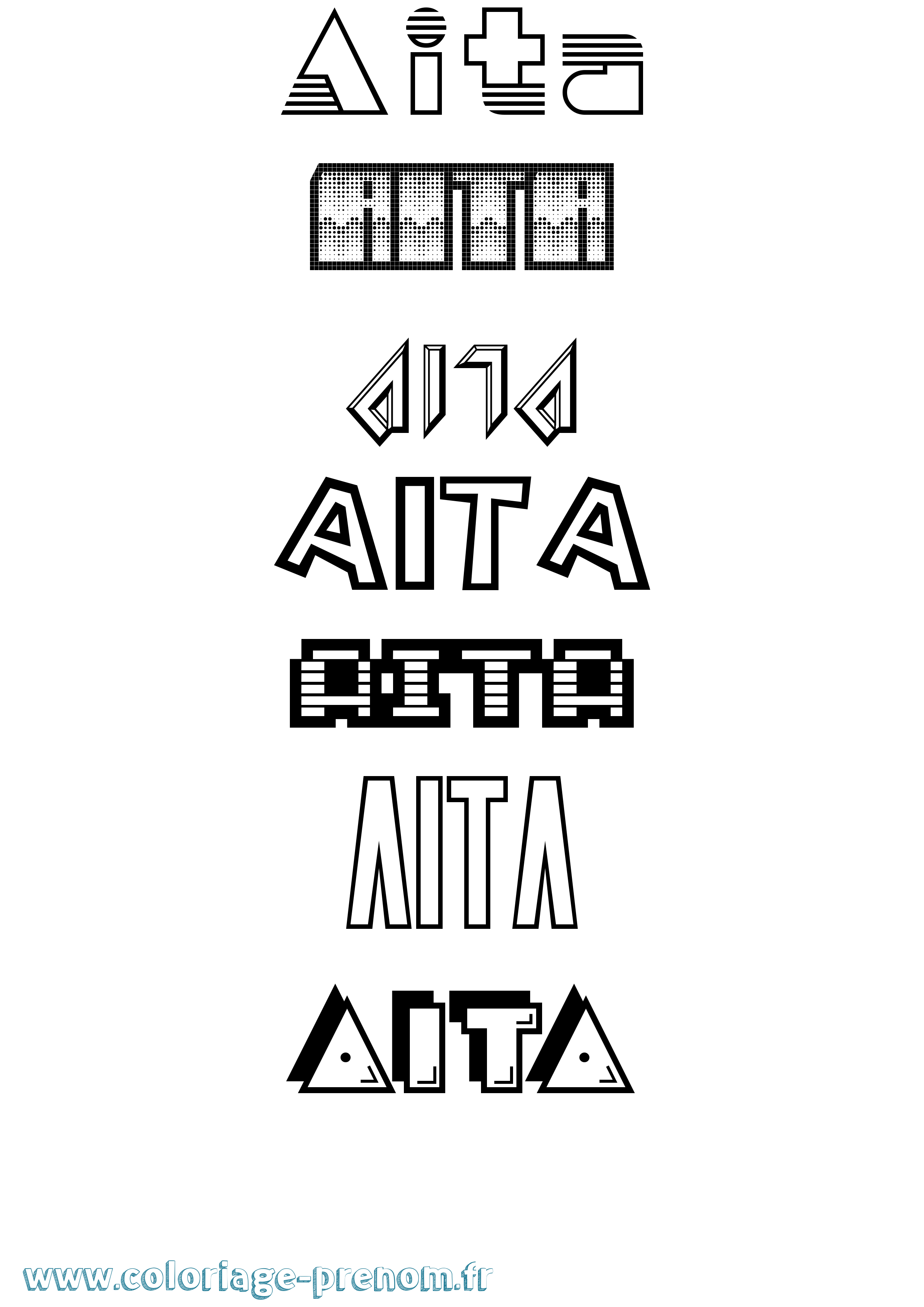 Coloriage Aita Jeux Vidéos Coloriage prénom Aita Jeux Vidéos