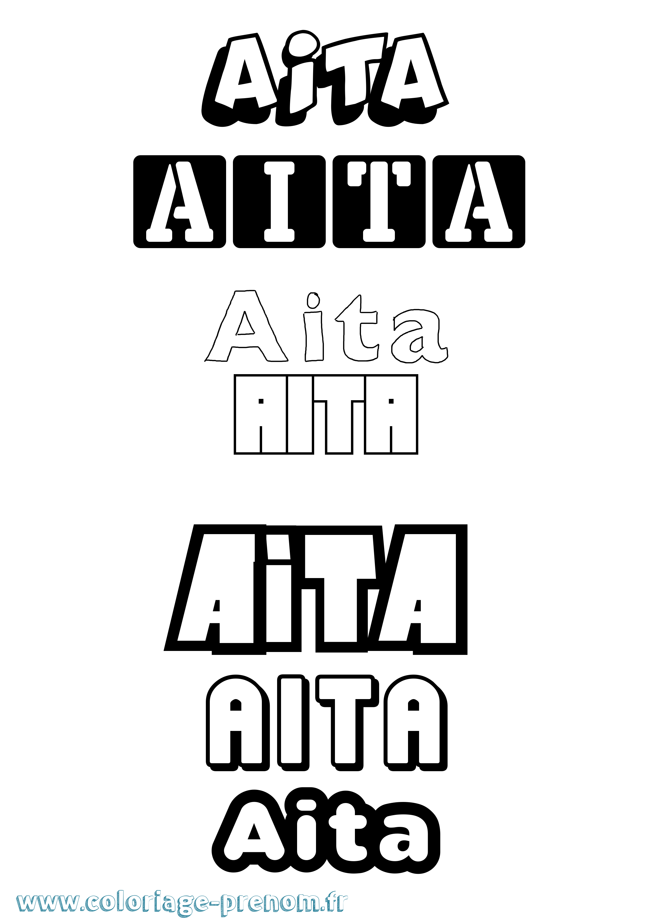Coloriage Aita Simple Coloriage prénom Aita Simple