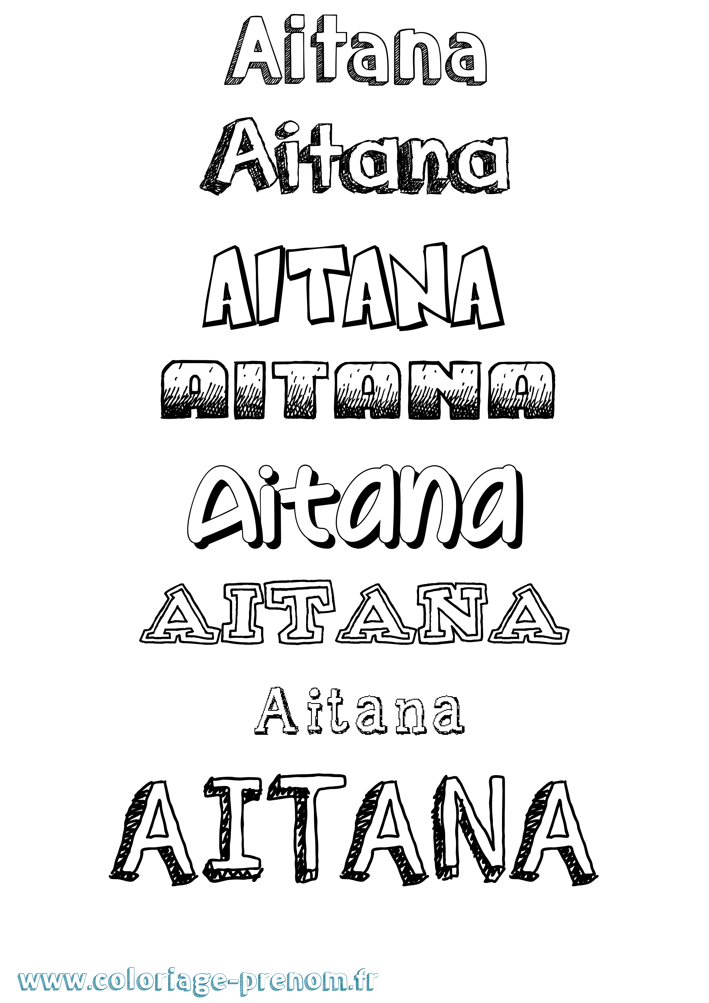 Coloriage Aitana Dessiné Coloriage prénom Aitana Dessiné