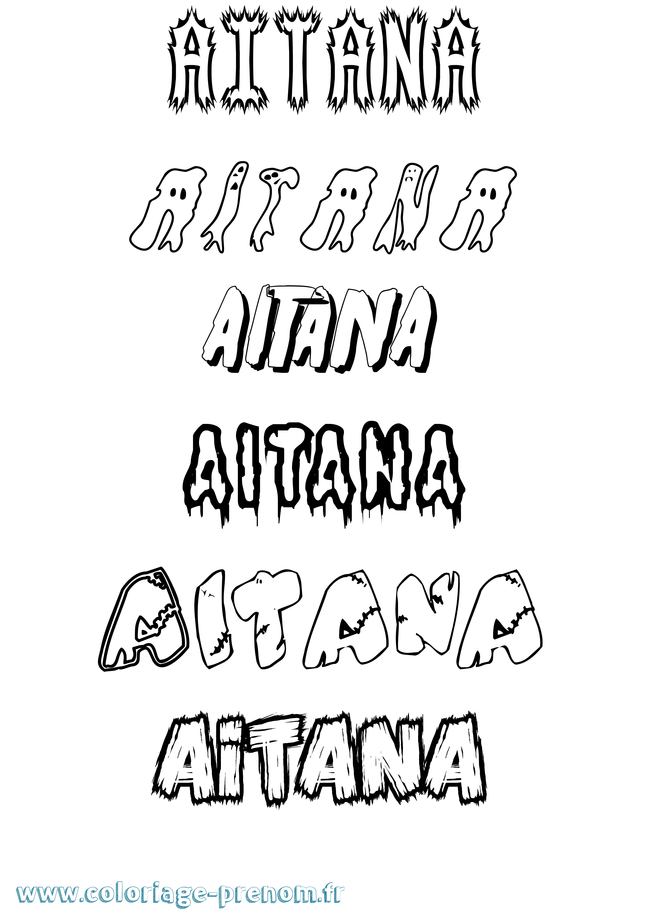 Coloriage prénom Aitana Frisson