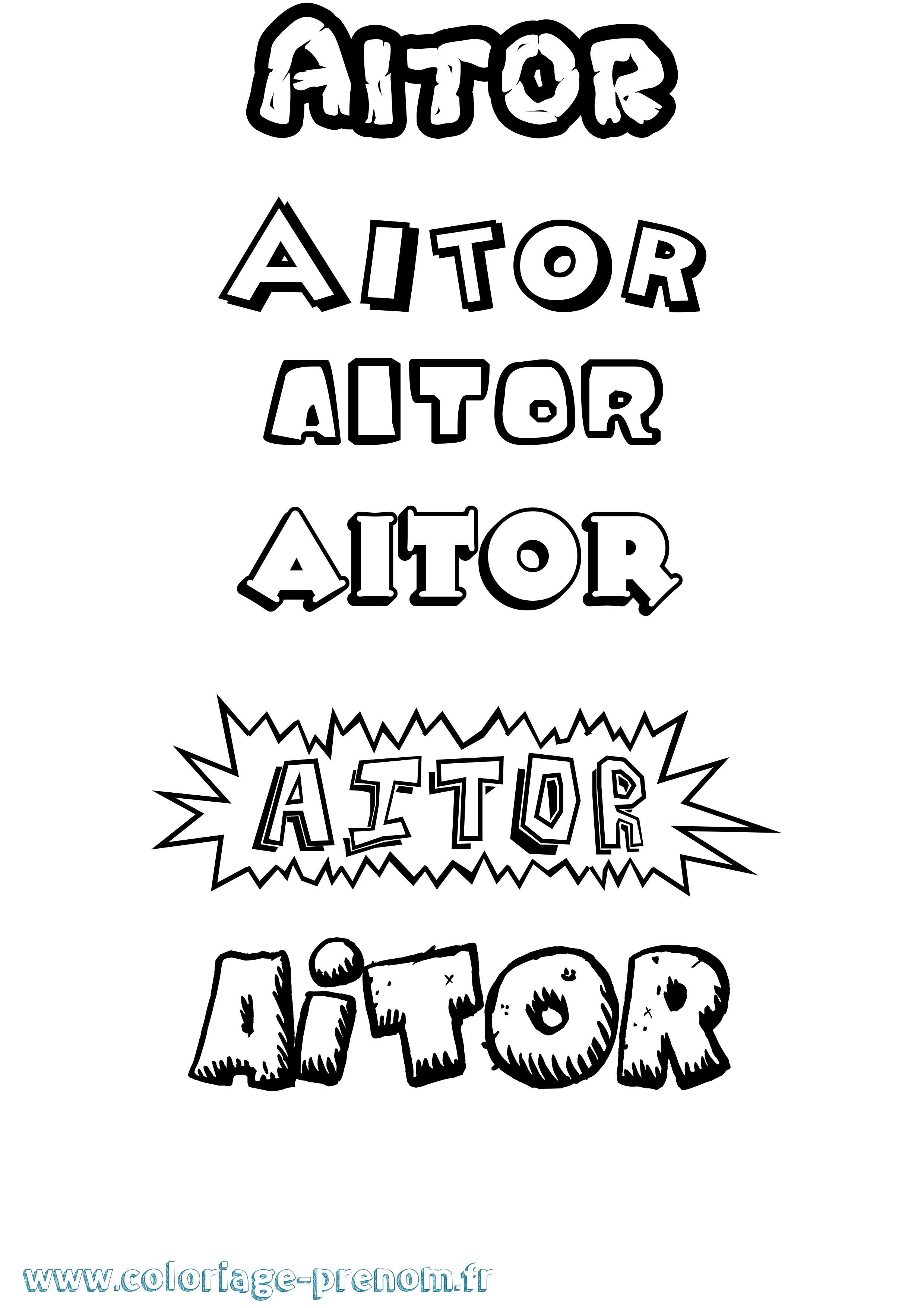 Coloriage Aitor Dessin Animé Coloriage prénom Aitor Dessin Animé