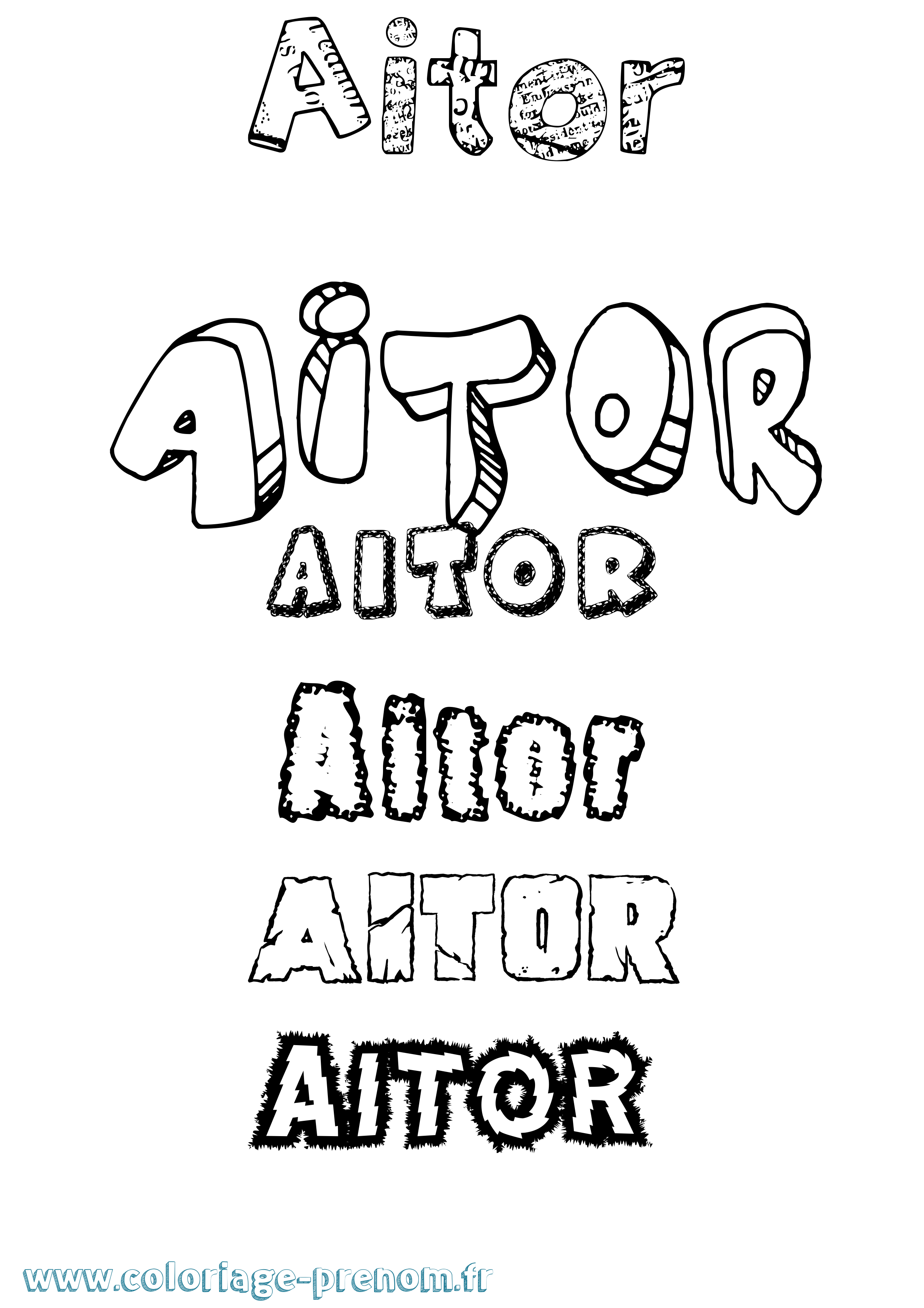 Coloriage Aitor Destructuré Coloriage prénom Aitor Destructuré