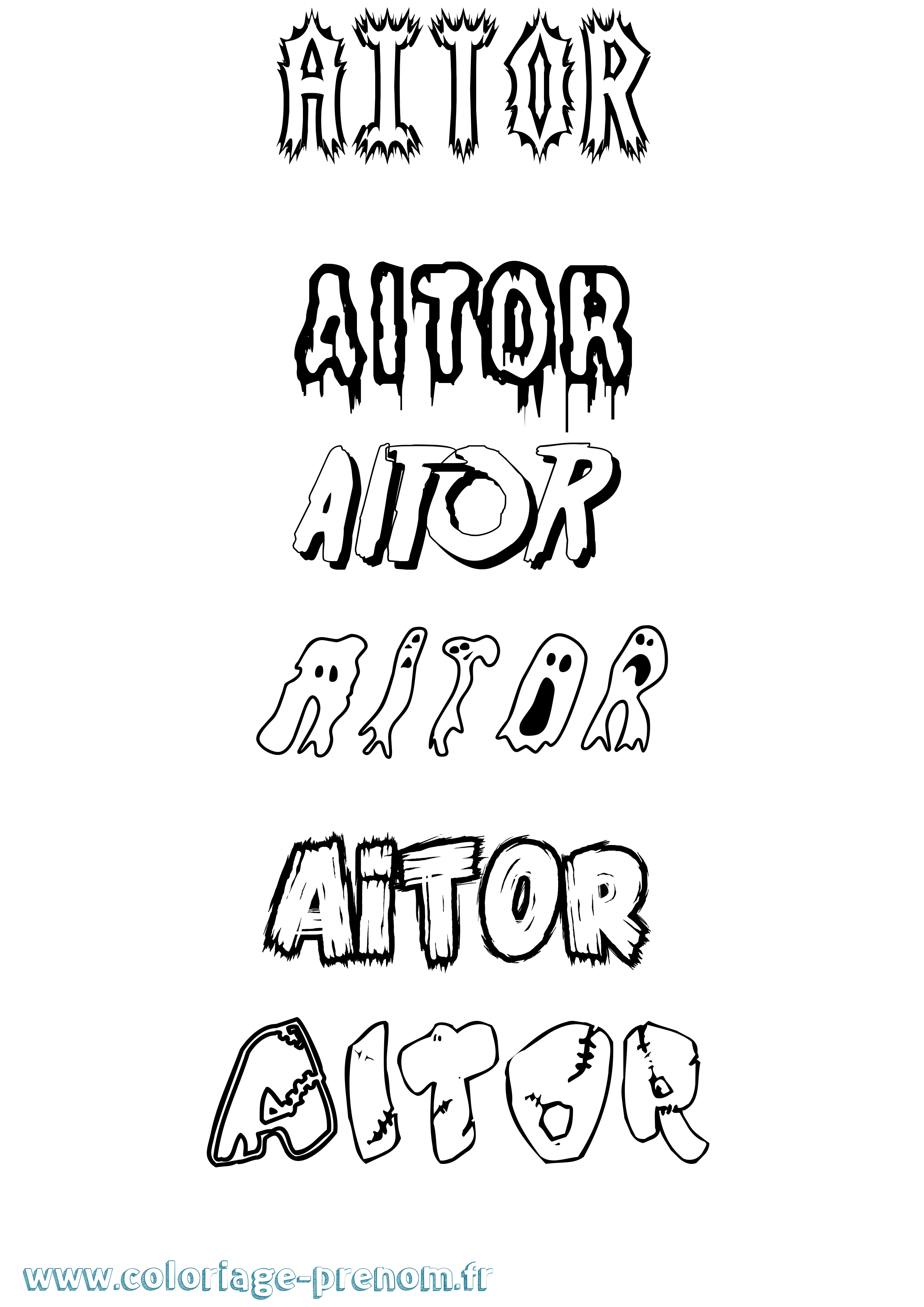 Coloriage Aitor Frisson Coloriage prénom Aitor Frisson
