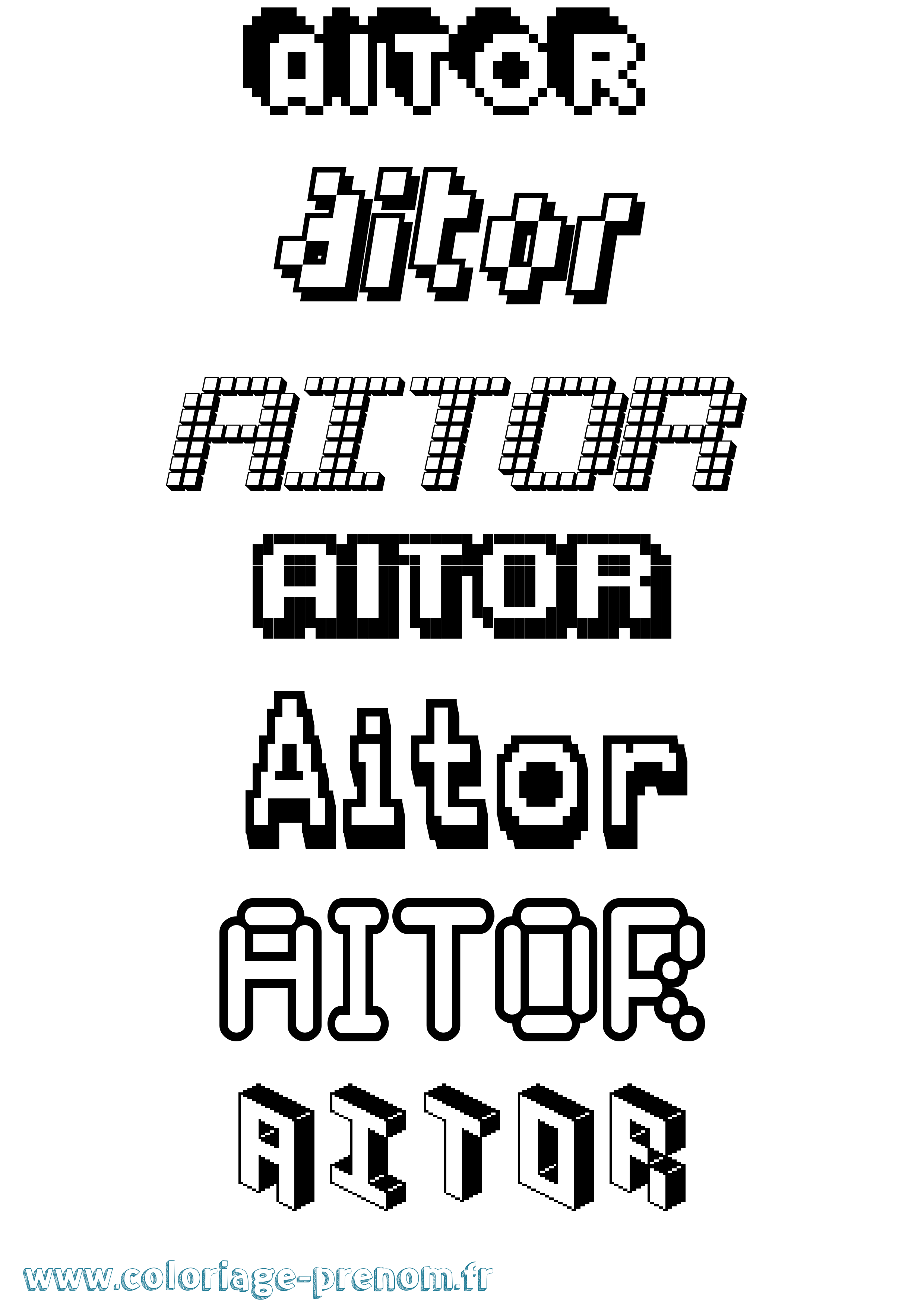 Coloriage Aitor Pixel Coloriage prénom Aitor Pixel