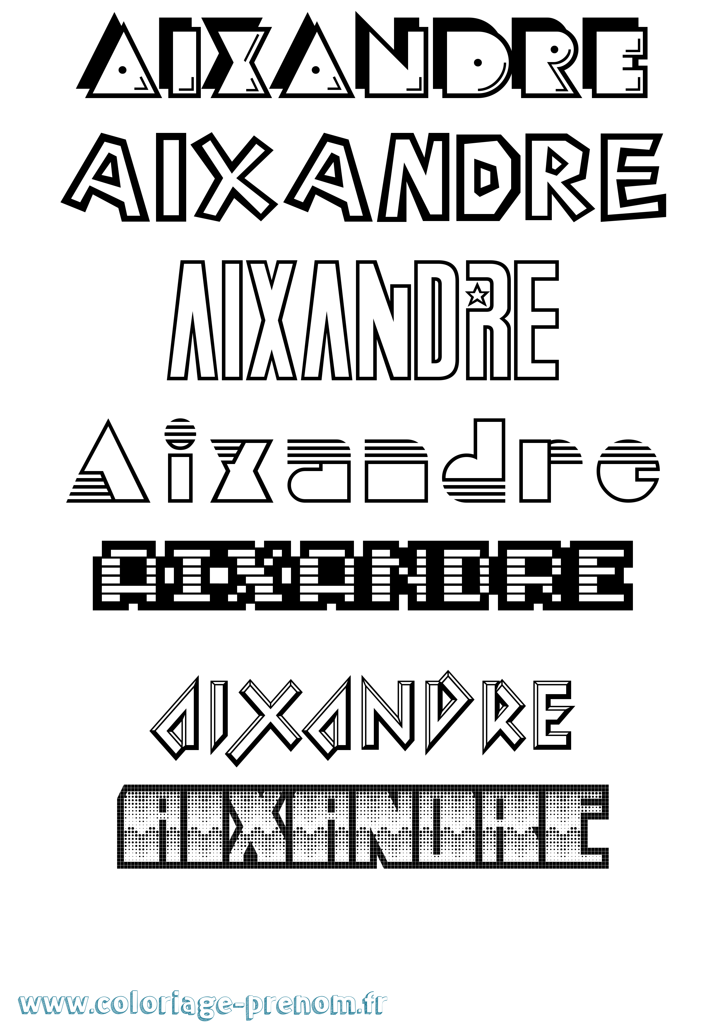 Coloriage Aixandre Jeux Vidéos Coloriage prénom Aixandre Jeux Vidéos