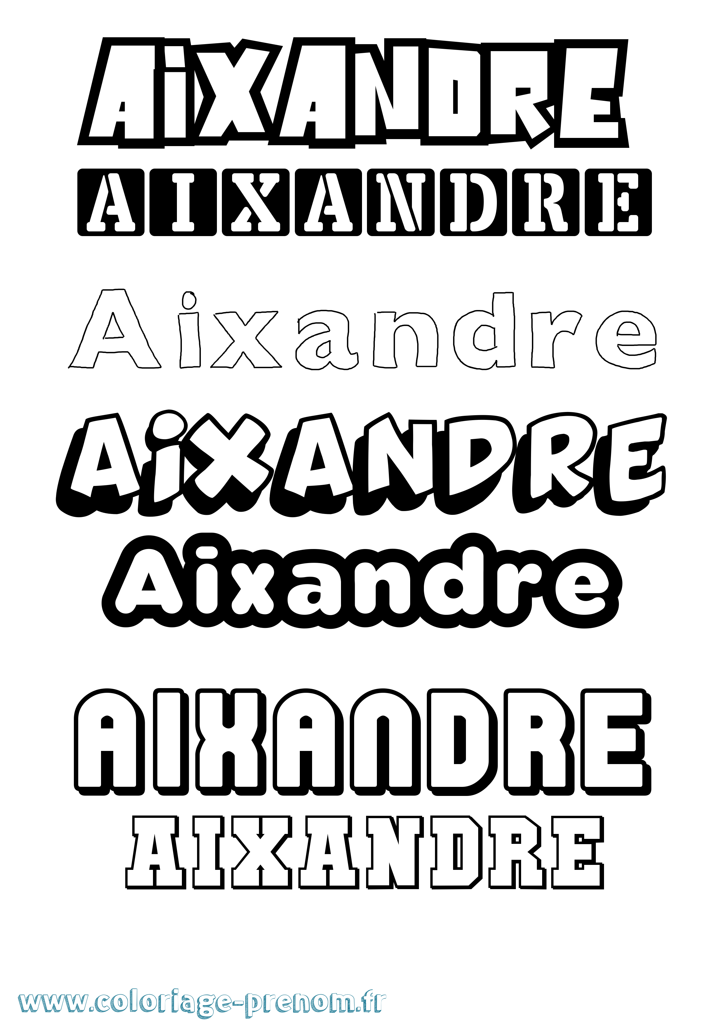 Coloriage Aixandre Simple Coloriage prénom Aixandre Simple