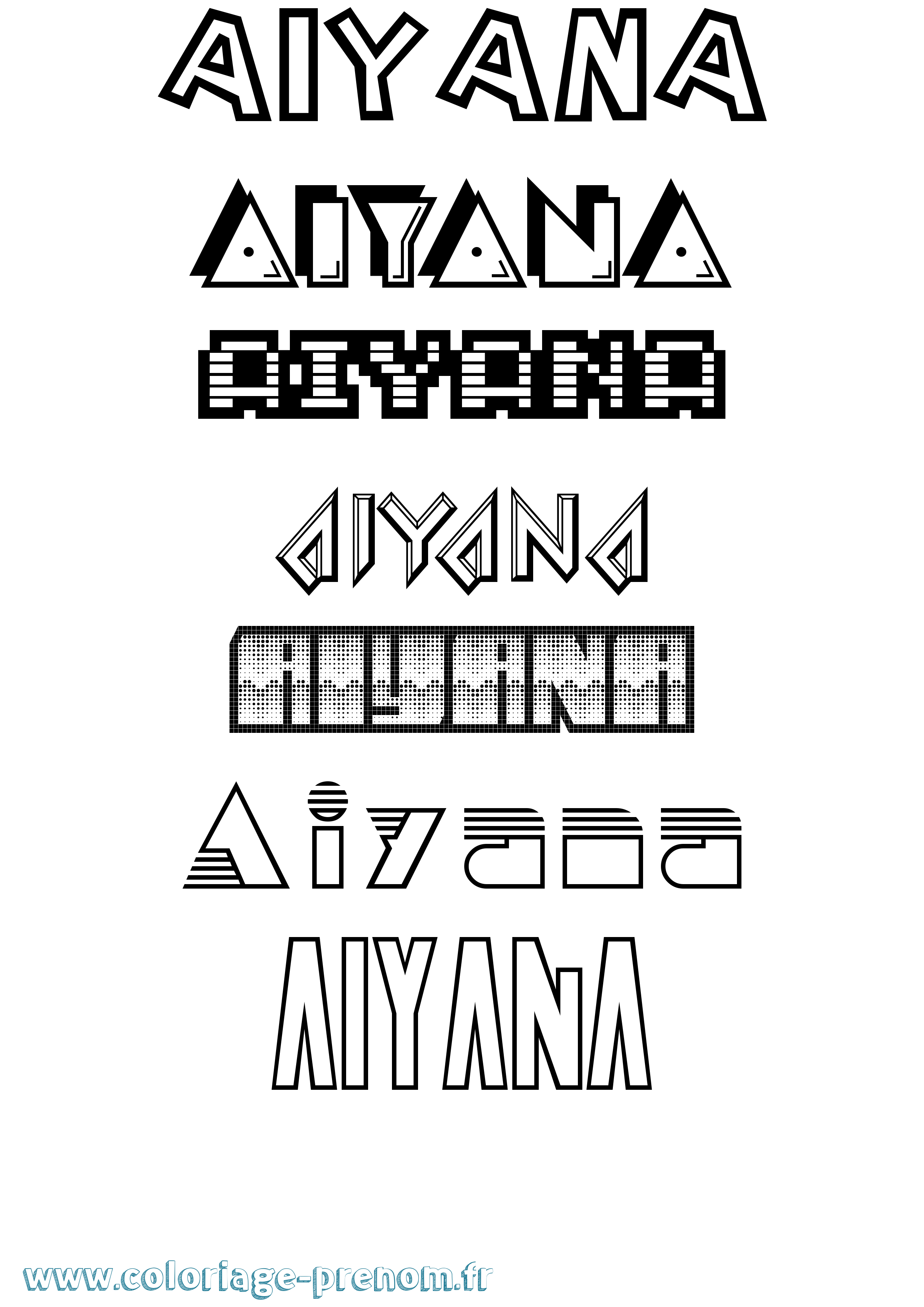 Coloriage Aiyana Jeux Vidéos Coloriage prénom Aiyana Jeux Vidéos