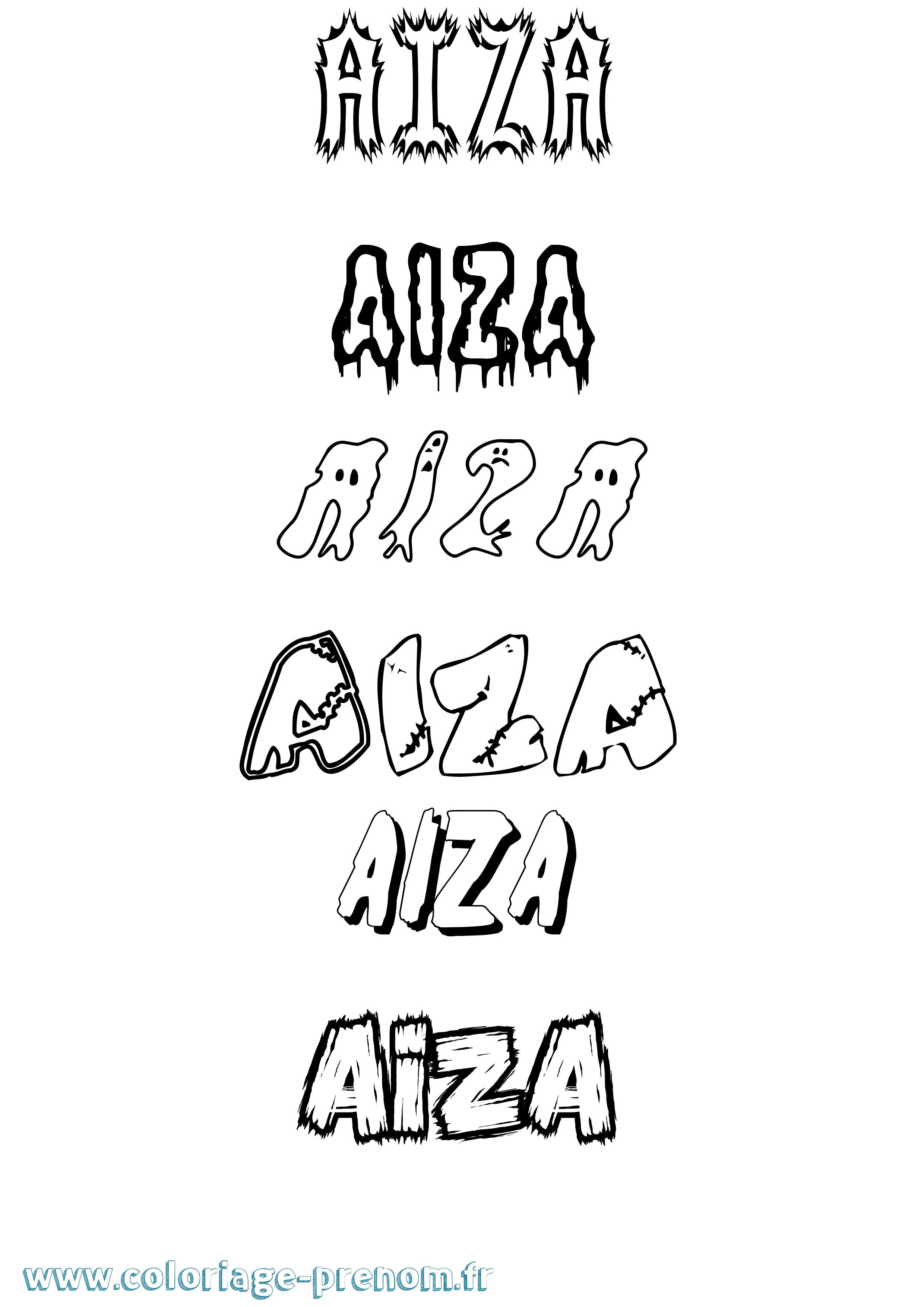 Coloriage prénom Aiza Frisson
