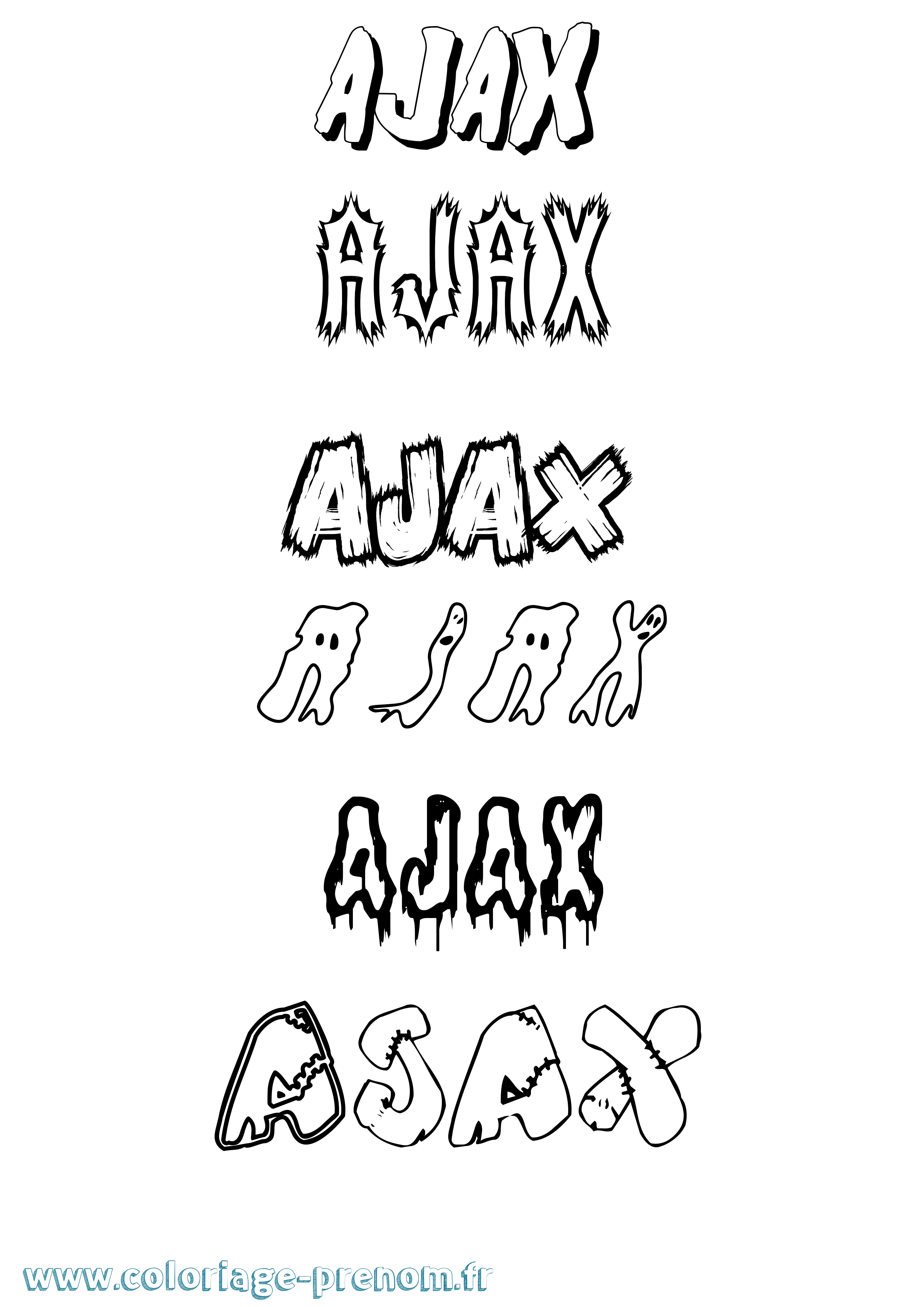 Coloriage prénom Ajax Frisson