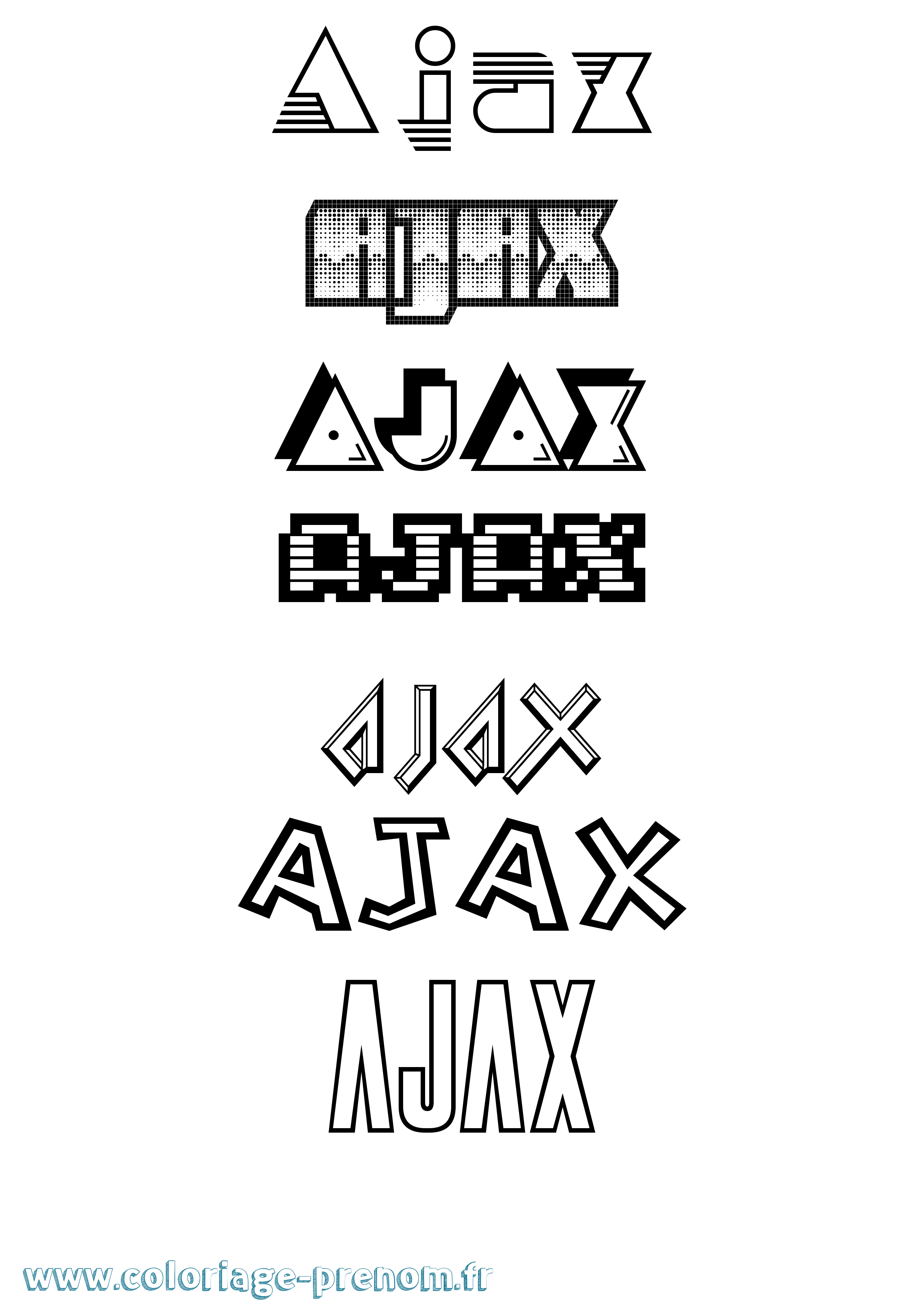 Coloriage prénom Ajax Jeux Vidéos