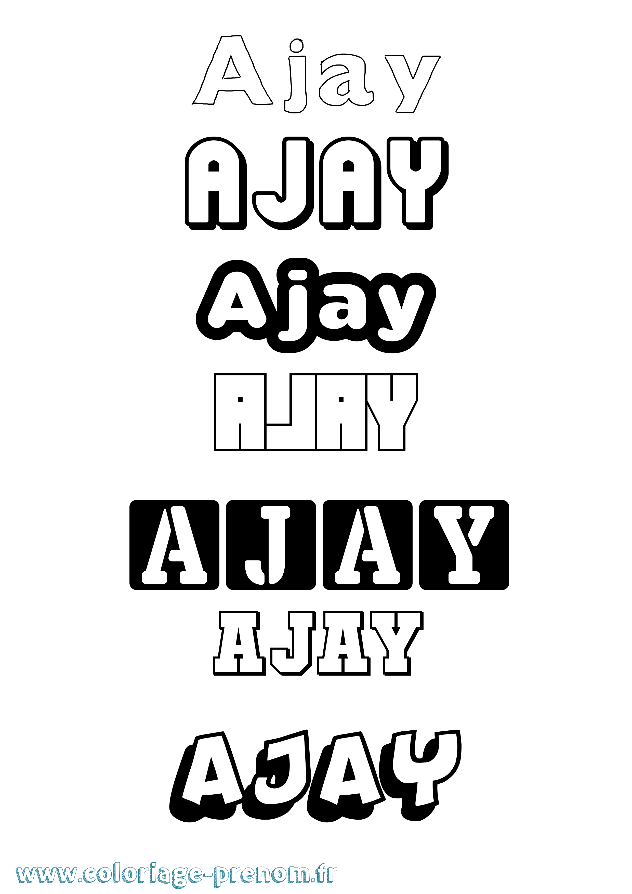 Coloriage prénom Ajay Simple
