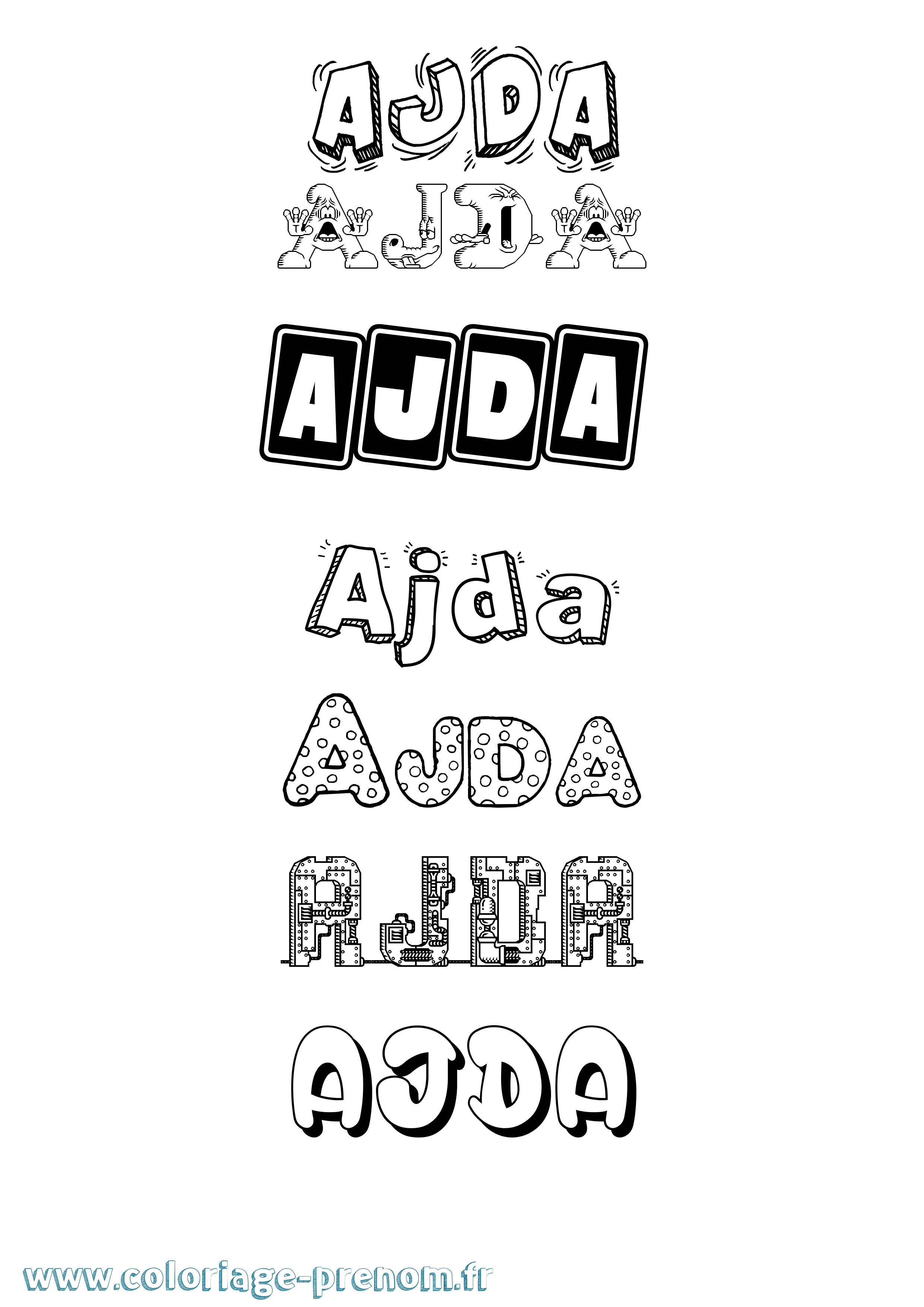 Coloriage Ajda Fun Coloriage prénom Ajda Fun