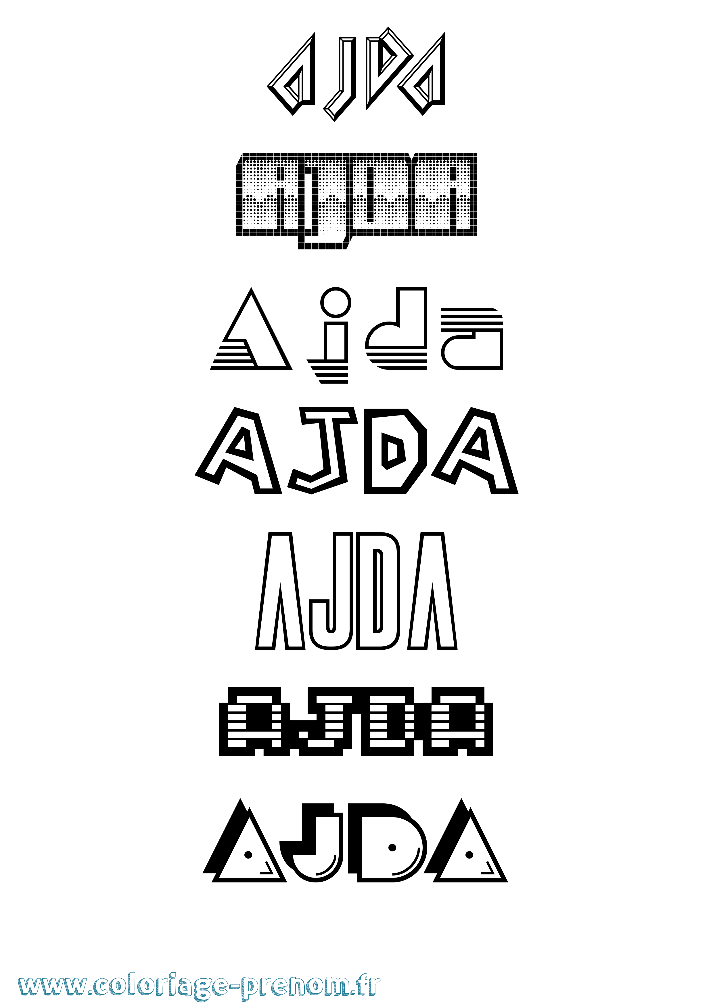 Coloriage Ajda Jeux Vidéos Coloriage prénom Ajda Jeux Vidéos