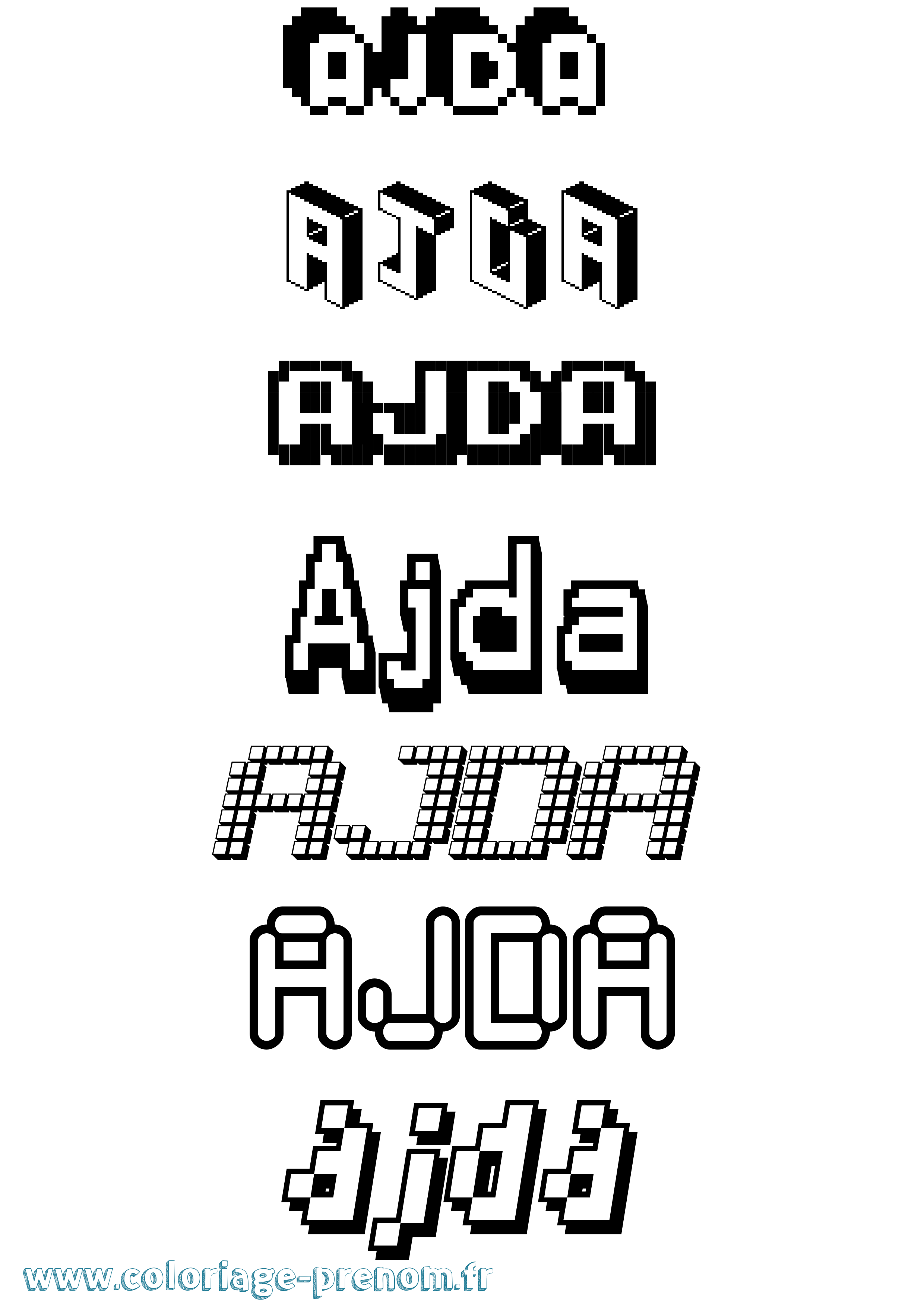 Coloriage Ajda Pixel Coloriage prénom Ajda Pixel
