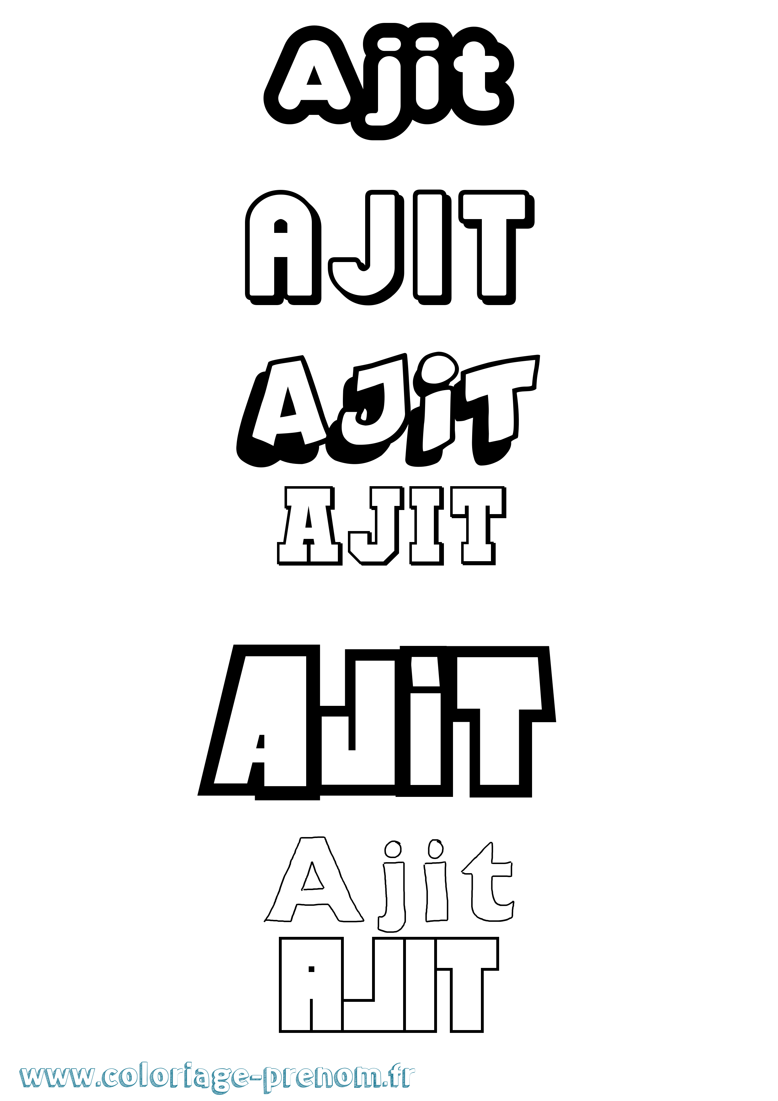 Coloriage prénom Ajit Simple