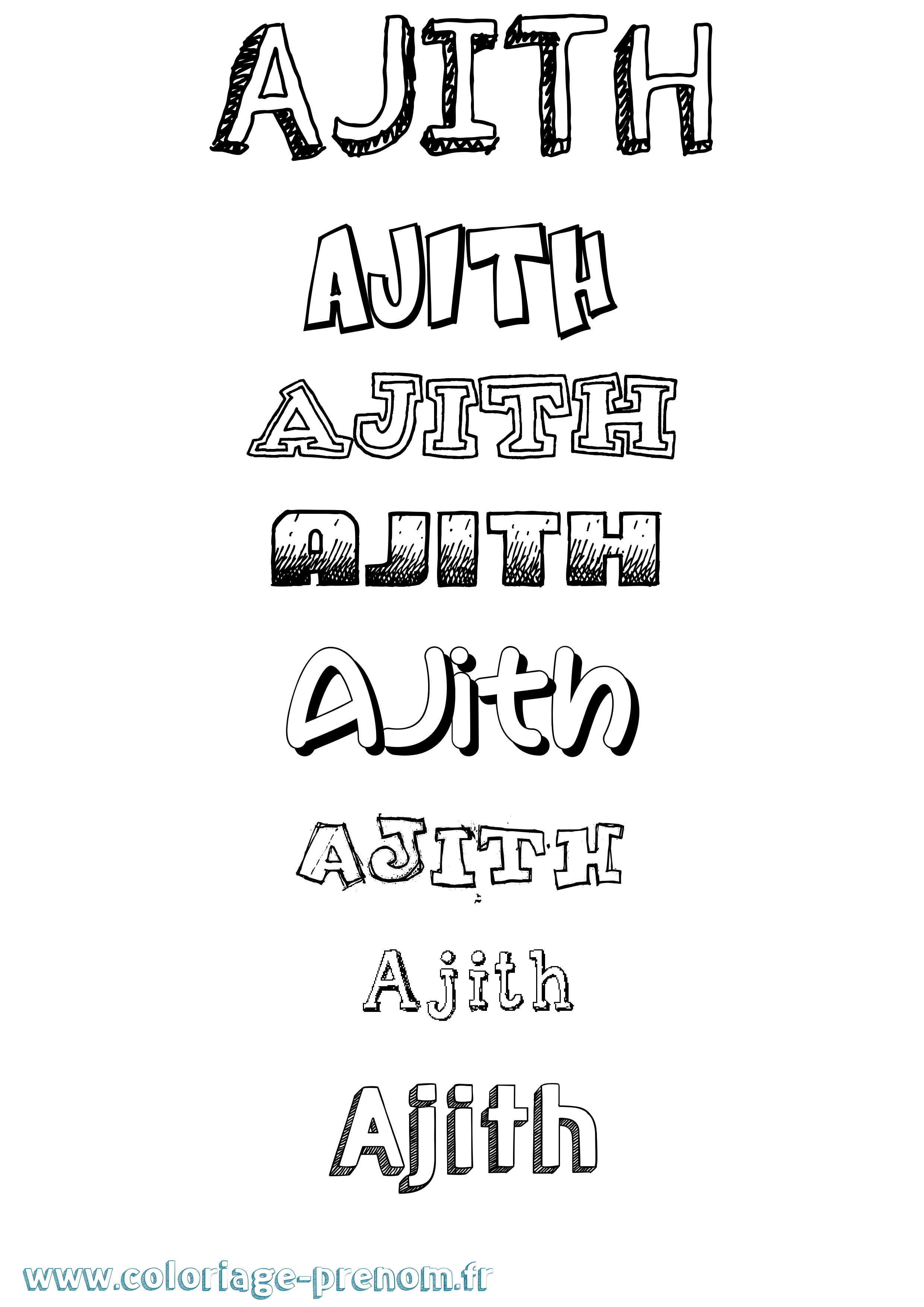 Coloriage Ajith Dessiné Coloriage prénom Ajith Dessiné