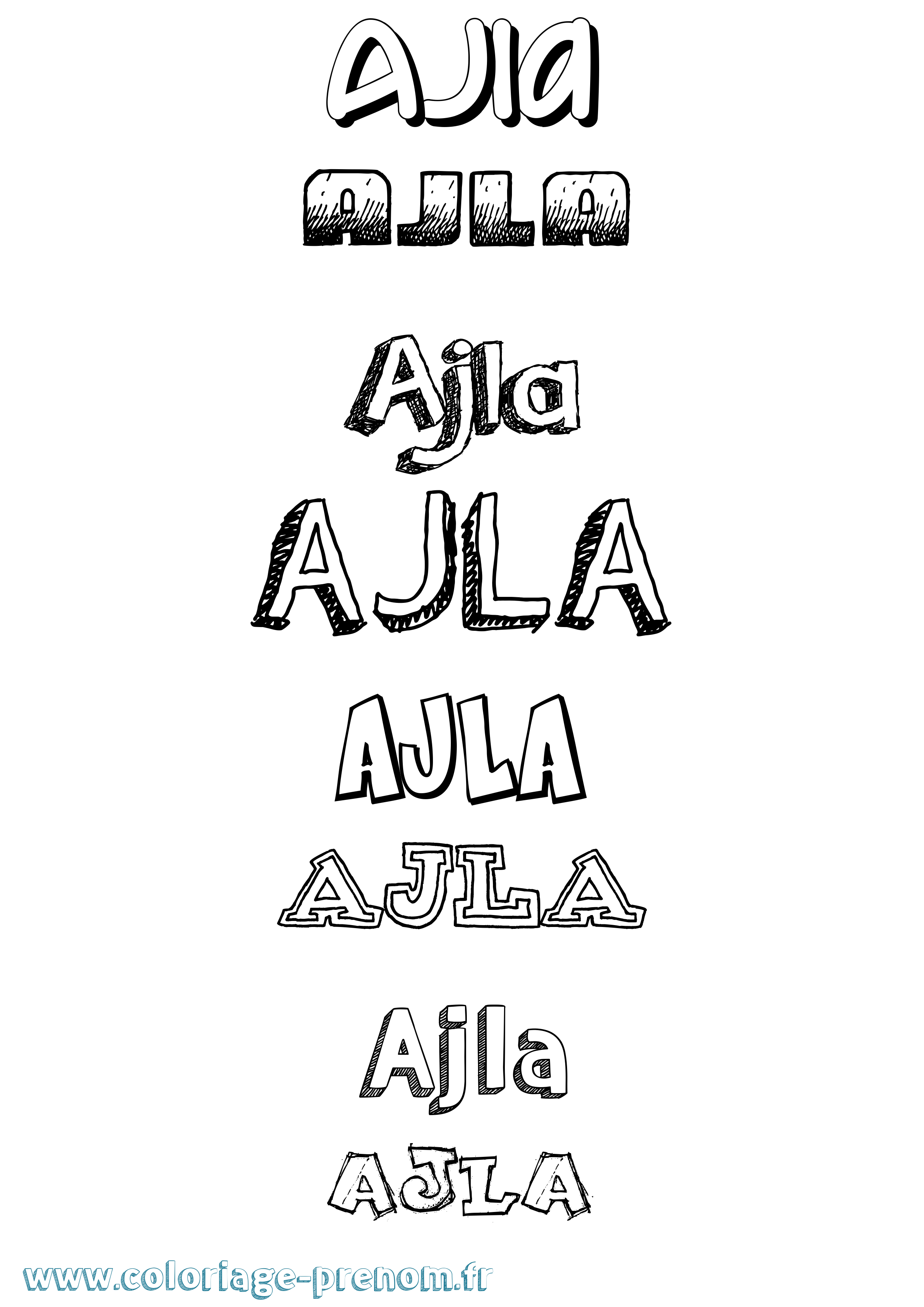 Coloriage prénom Ajla Dessiné