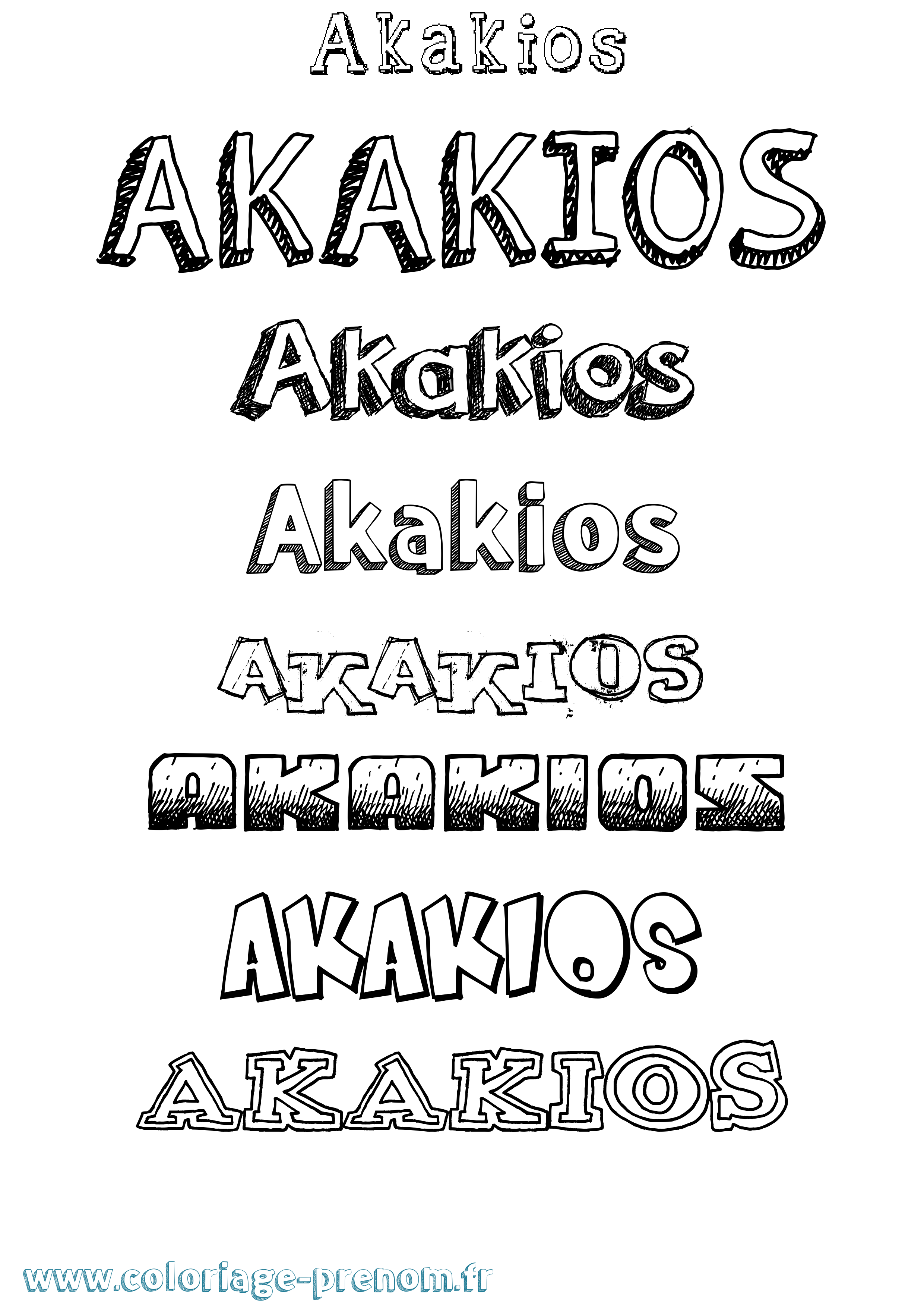 Coloriage prénom Akakios Dessiné