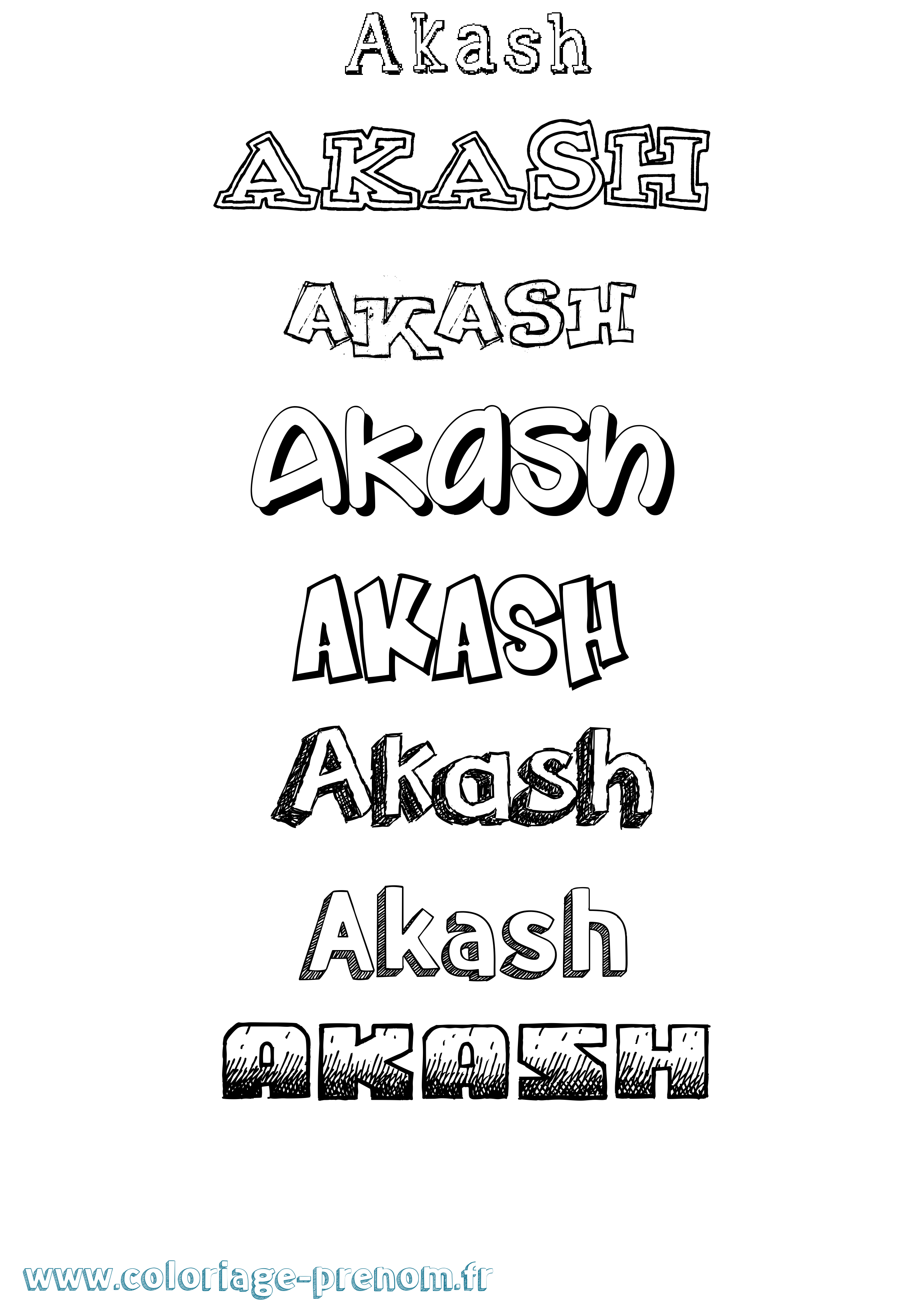 Coloriage prénom Akash