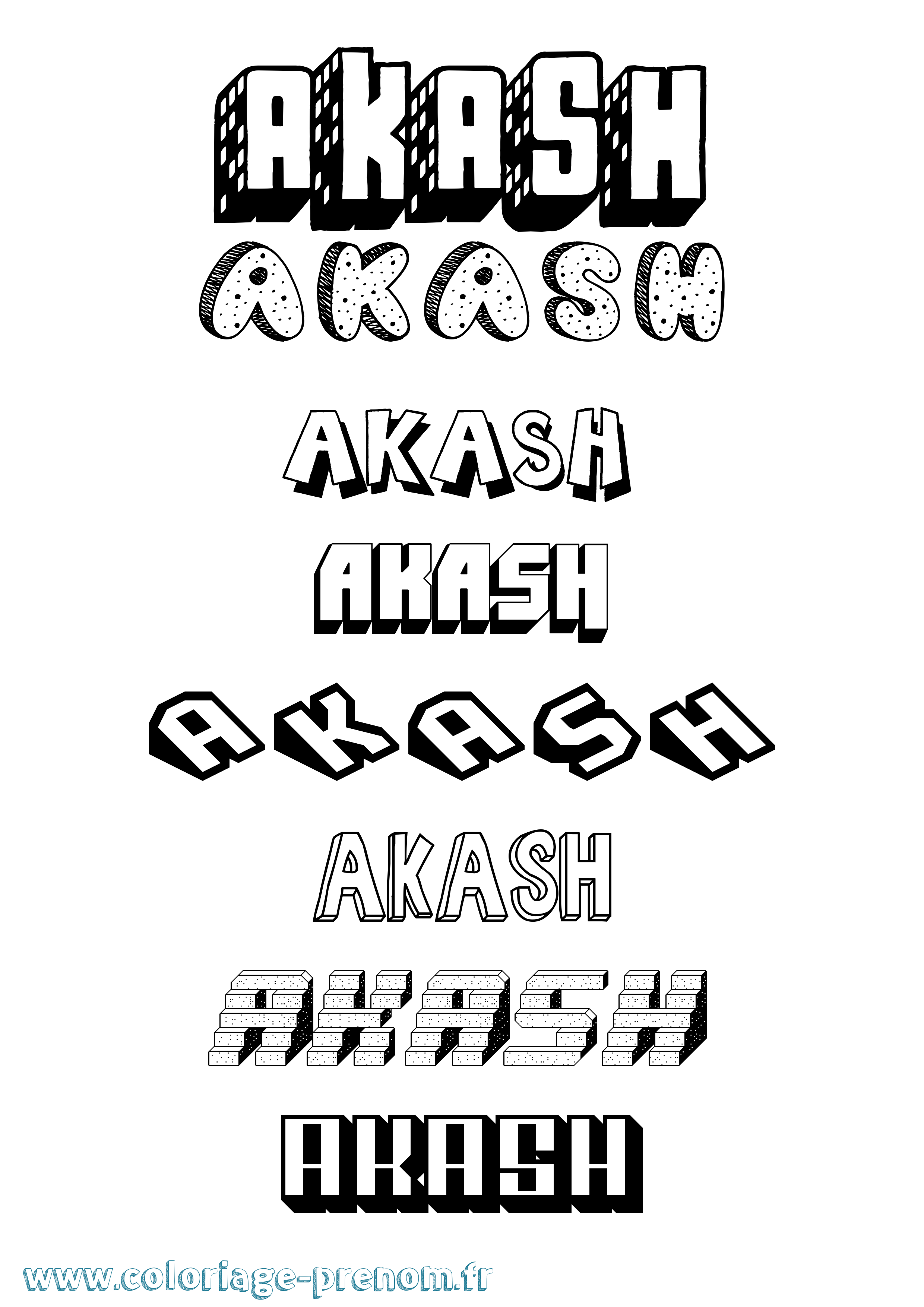 Coloriage prénom Akash