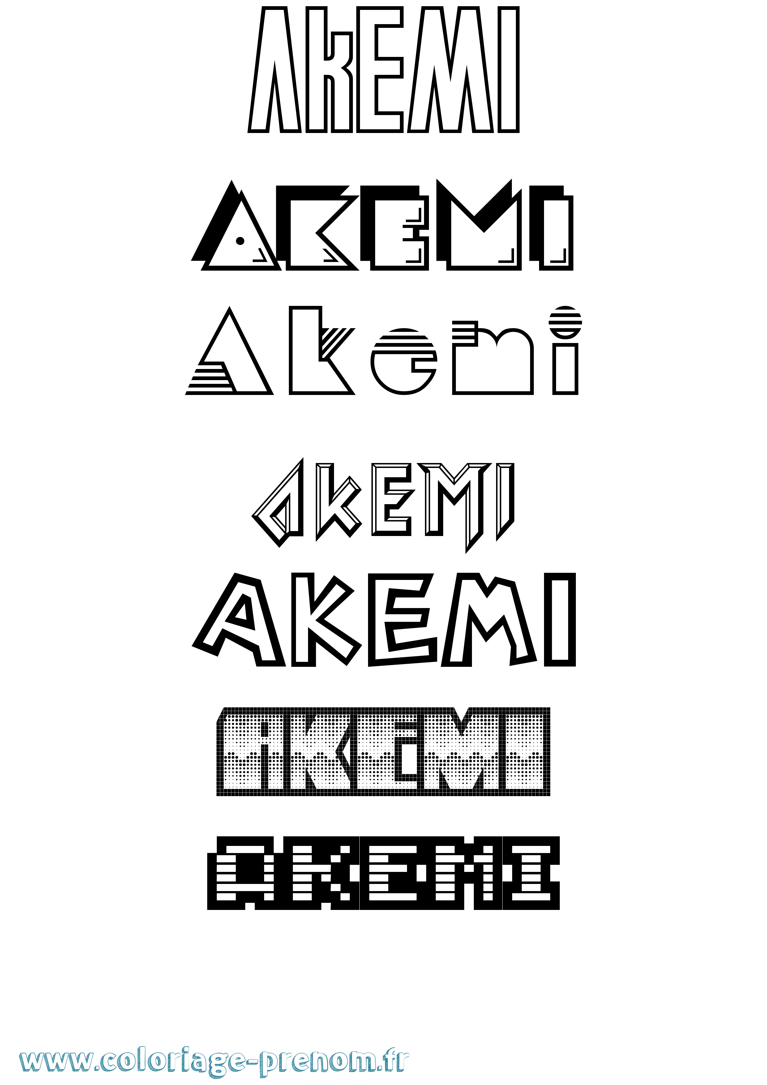 Coloriage prénom Akemi Jeux Vidéos