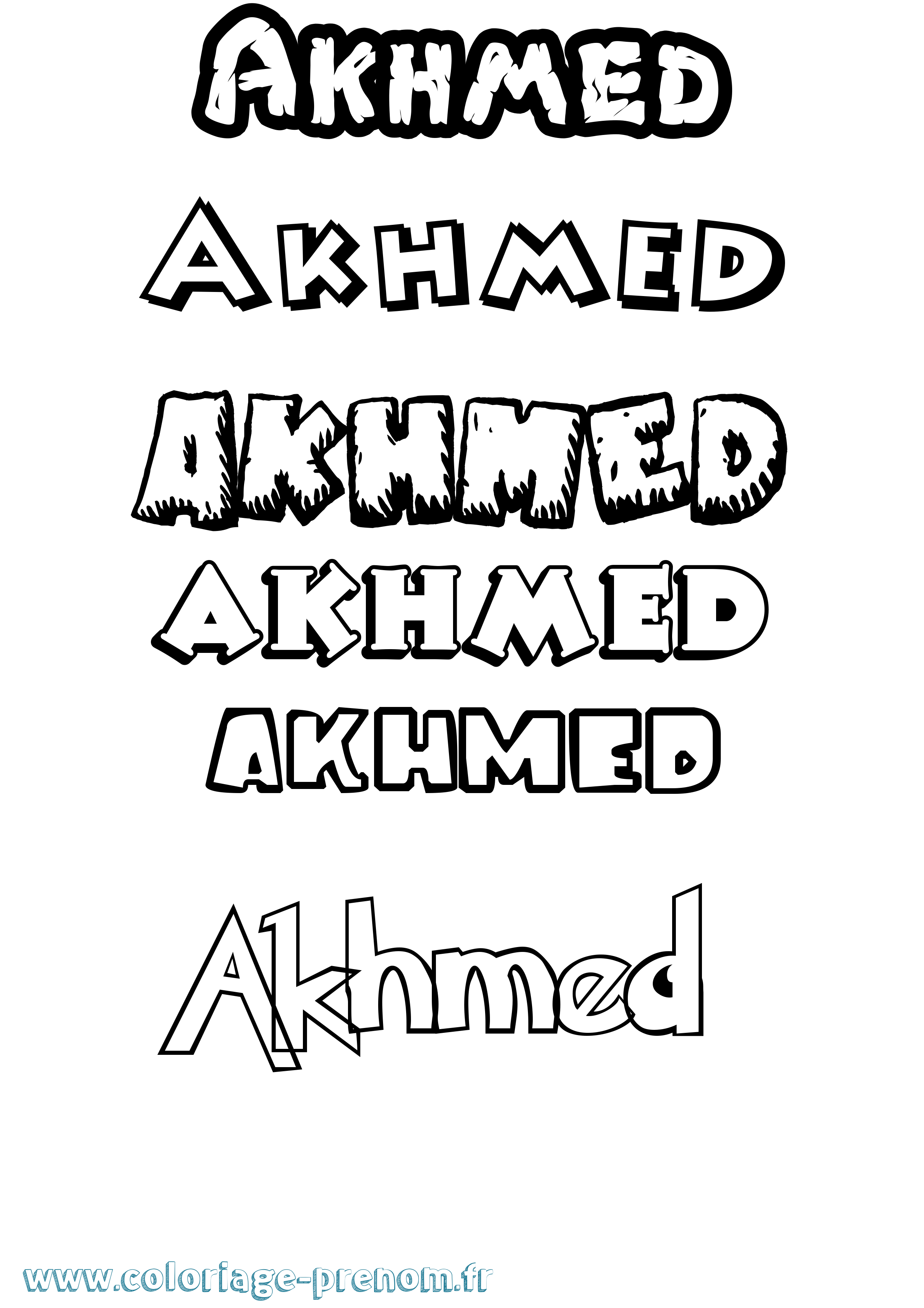 Coloriage prénom Akhmed Dessin Animé