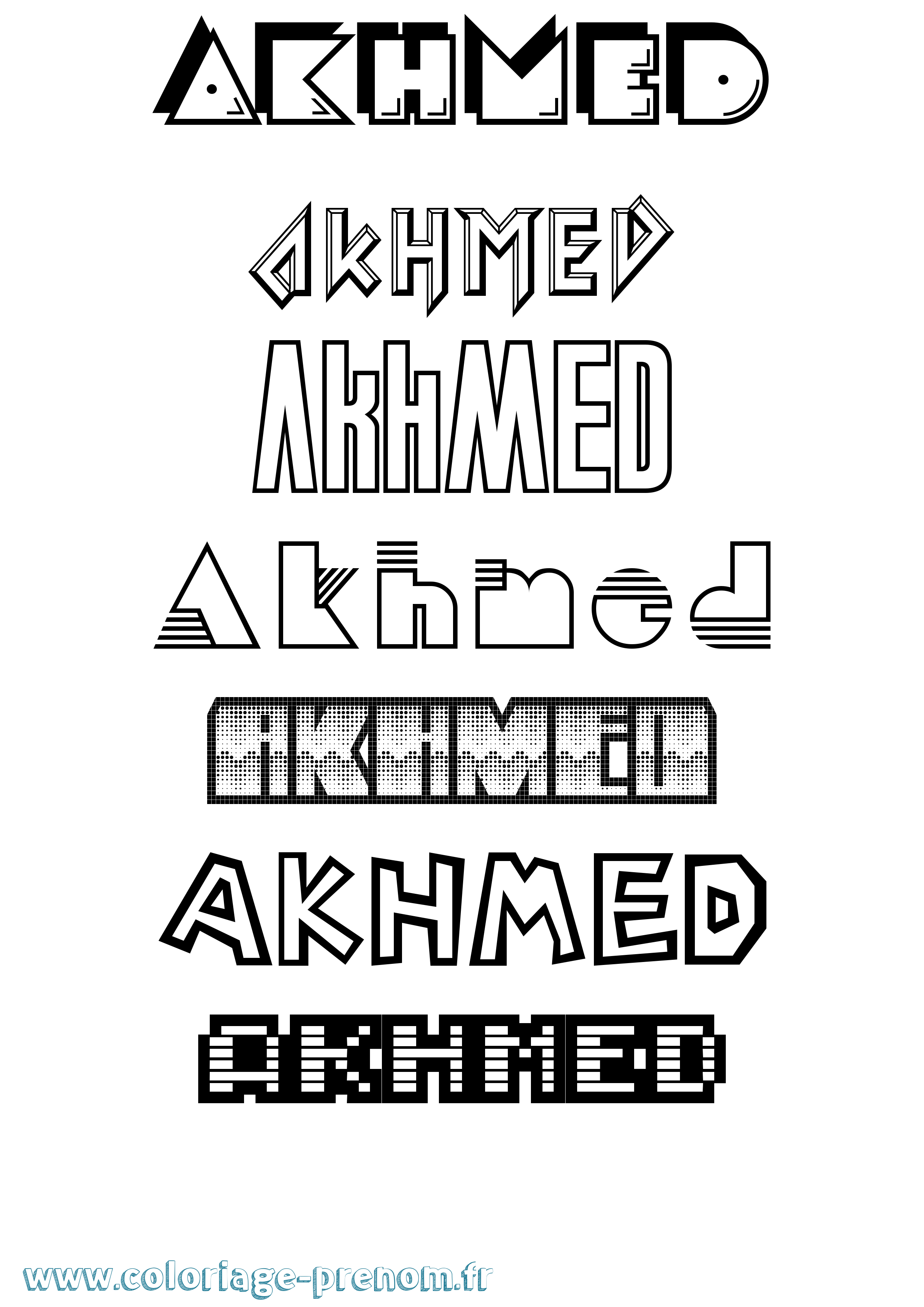 Coloriage prénom Akhmed Jeux Vidéos