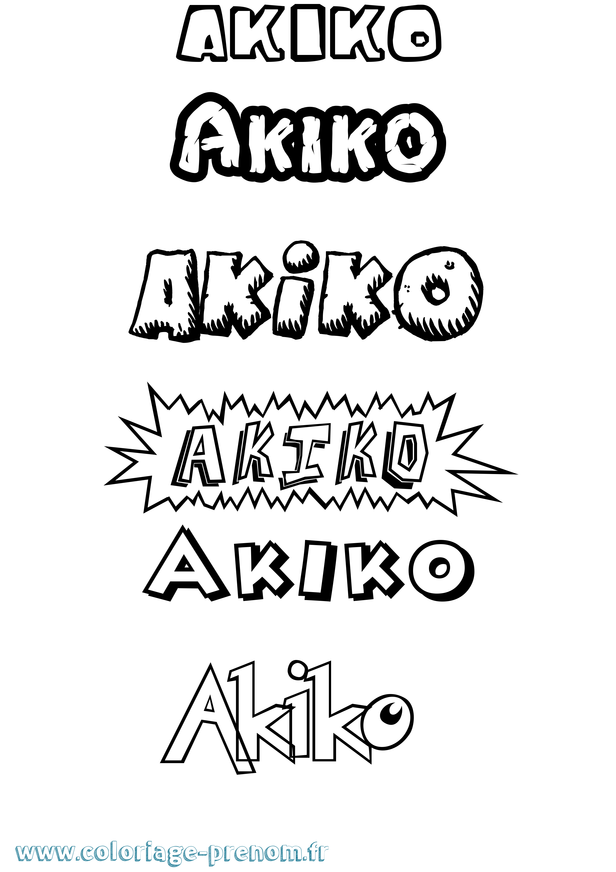 Coloriage prénom Akiko Dessin Animé