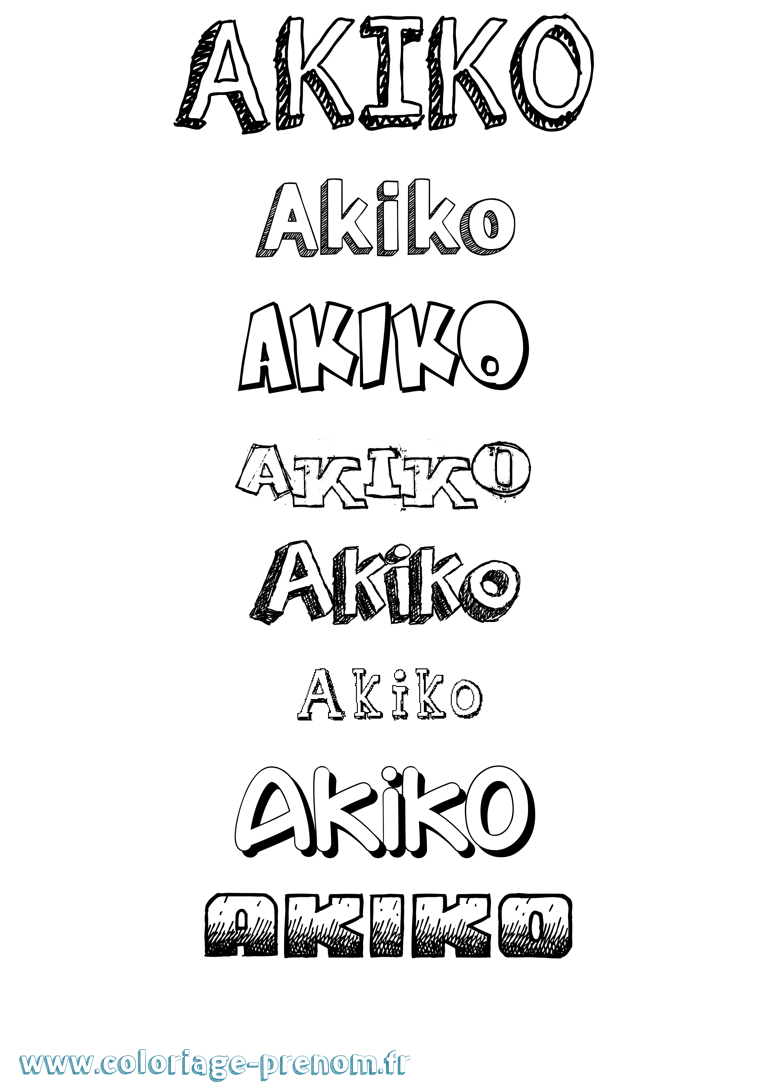 Coloriage prénom Akiko Dessiné