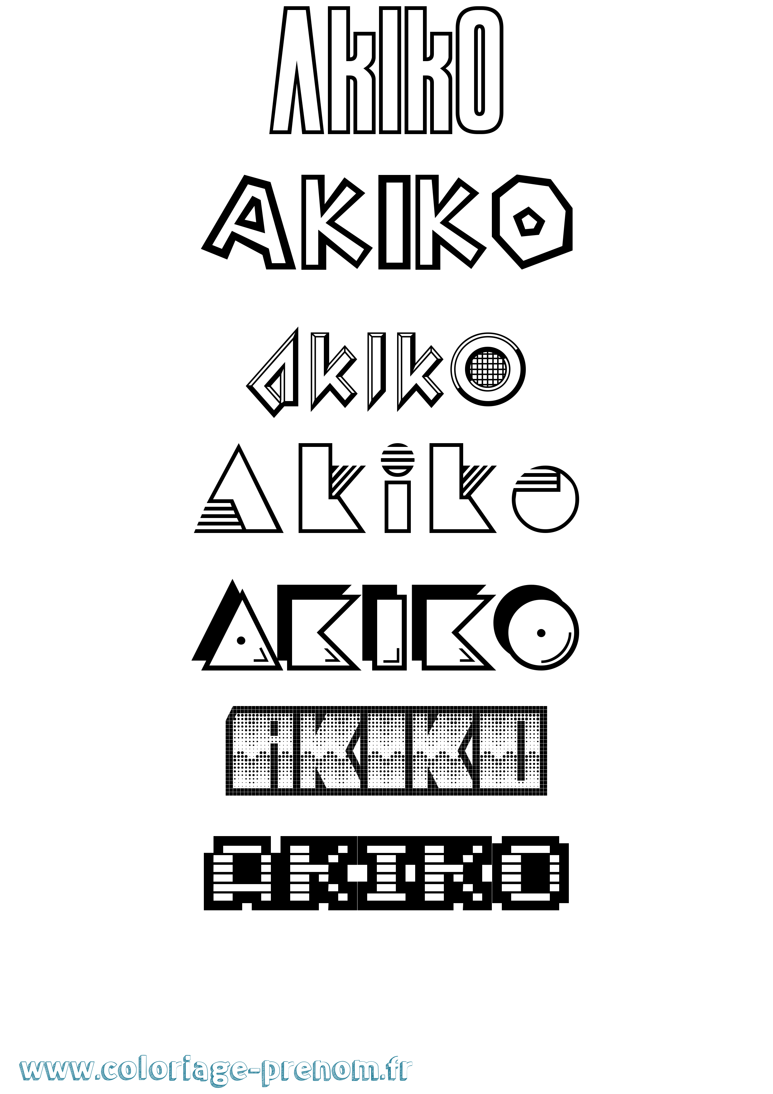 Coloriage prénom Akiko Jeux Vidéos