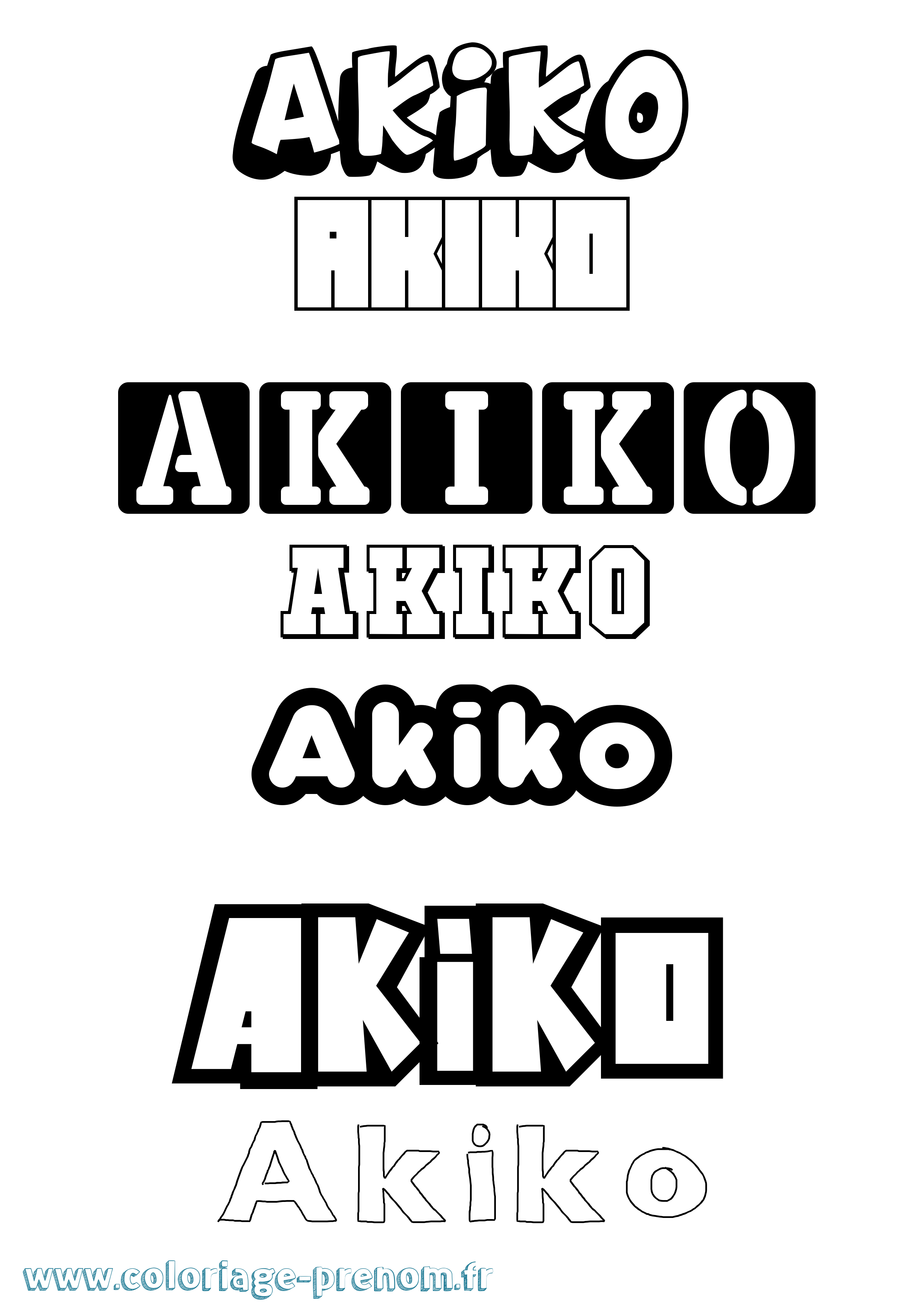 Coloriage prénom Akiko Simple
