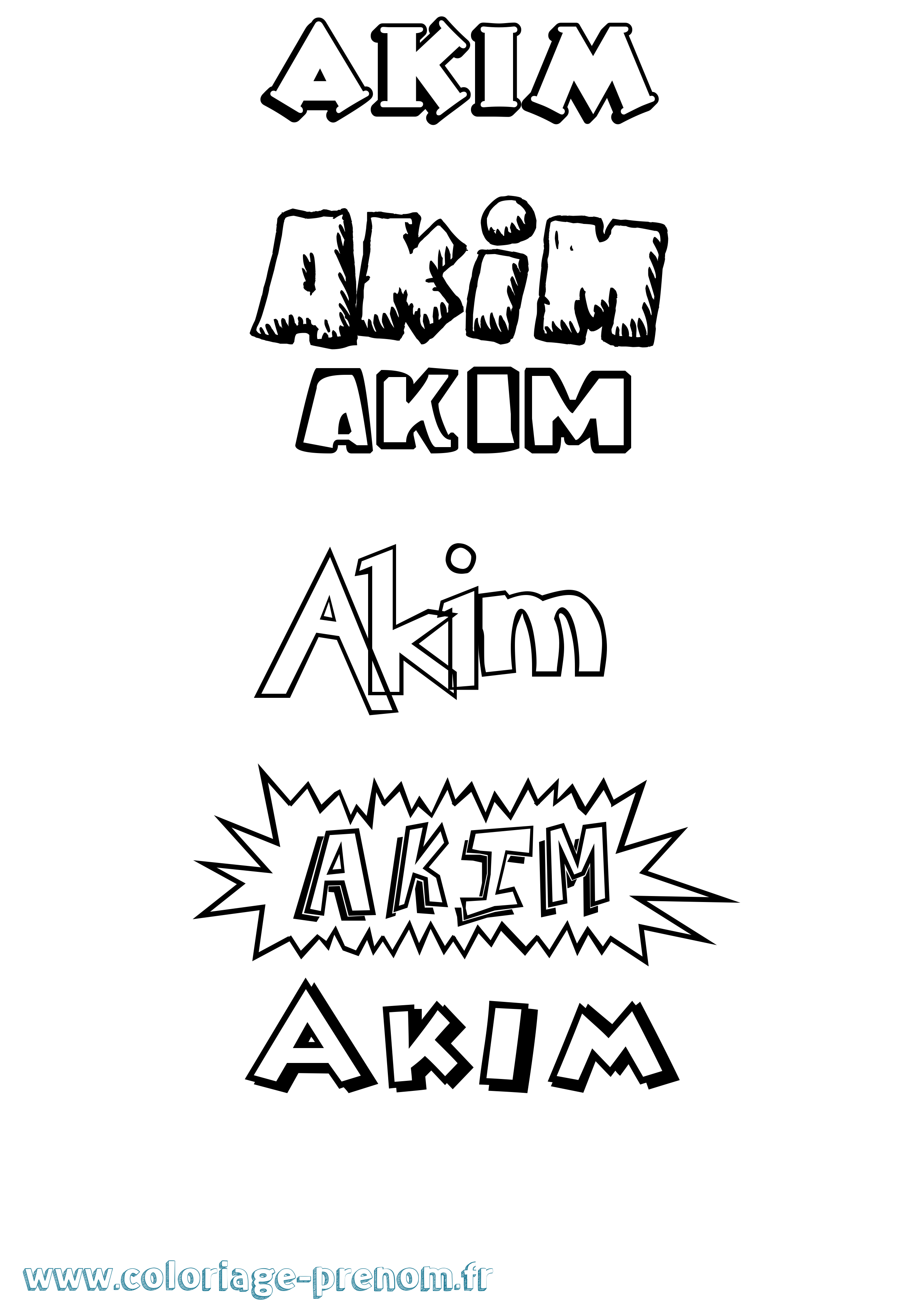 Coloriage prénom Akim Dessin Animé