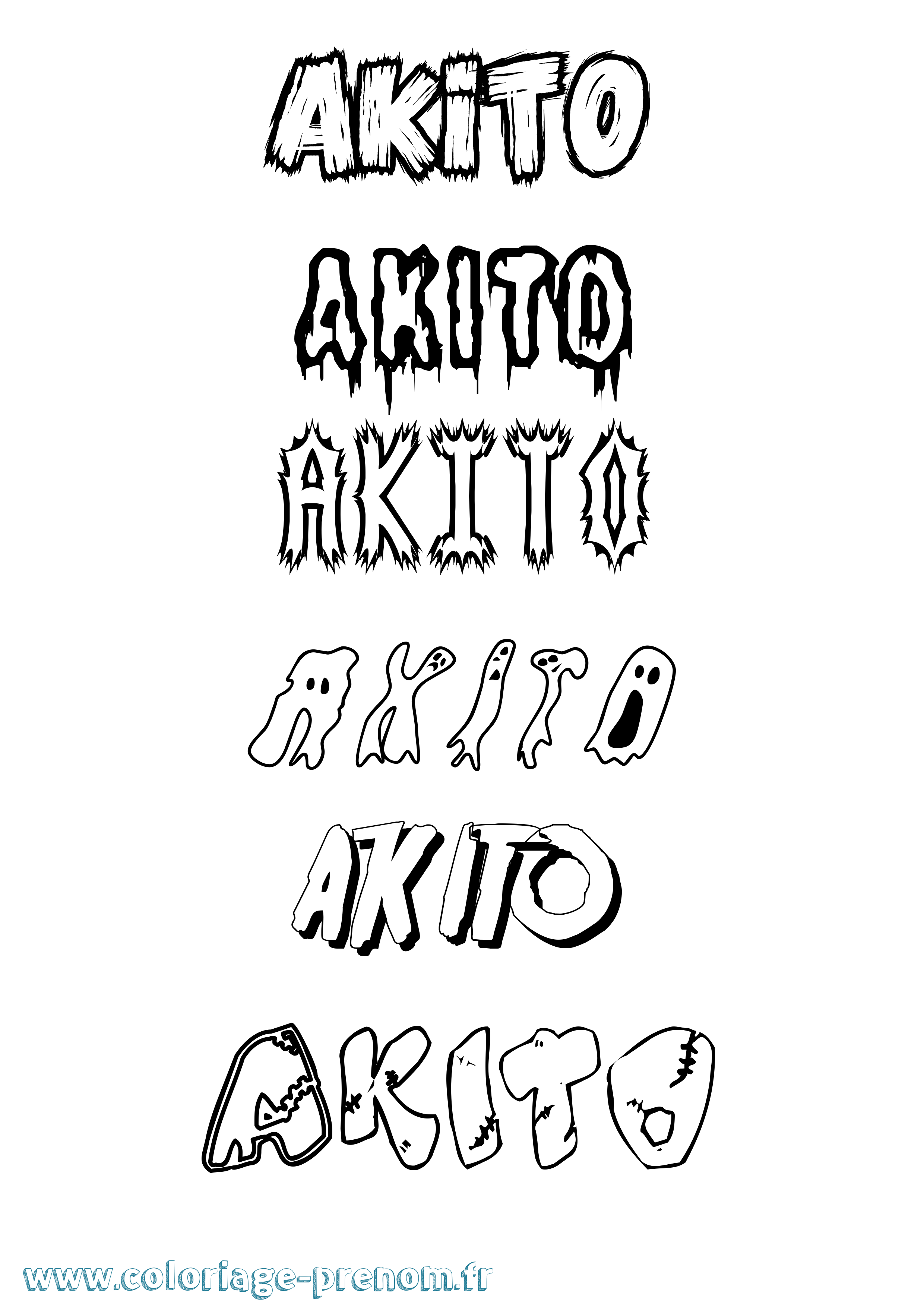 Coloriage prénom Akito Frisson