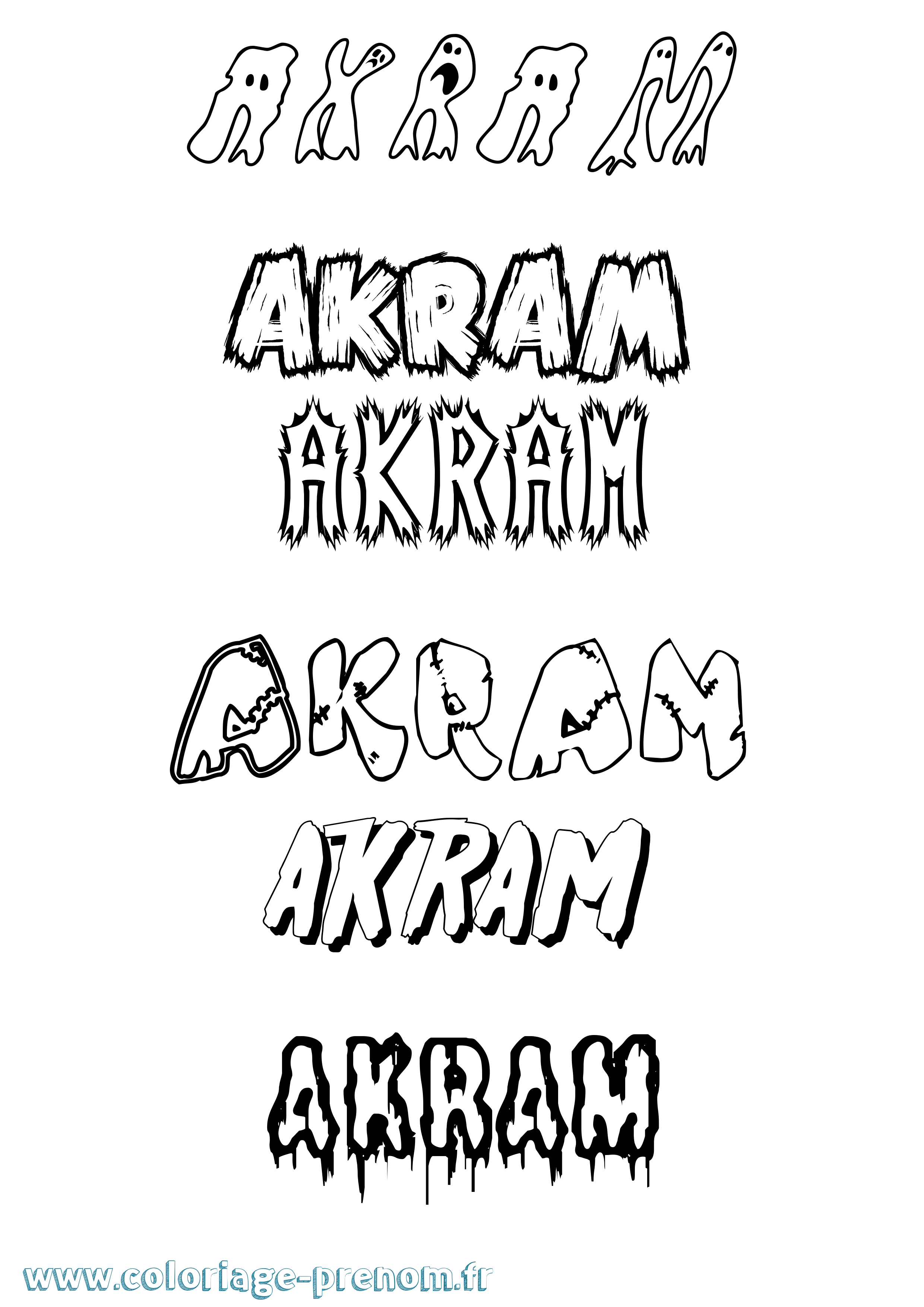Coloriage prénom Akram