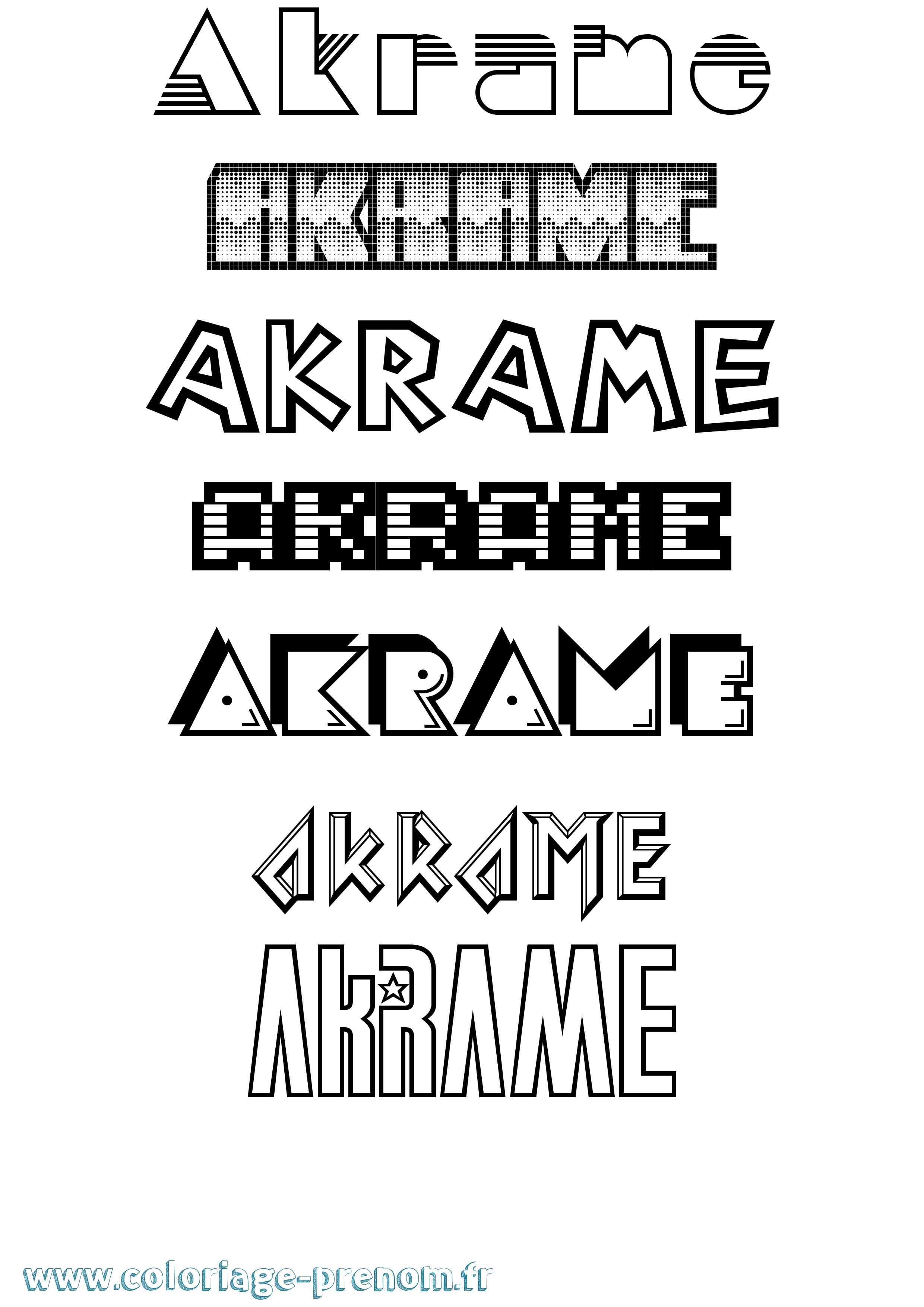 Coloriage prénom Akrame Jeux Vidéos