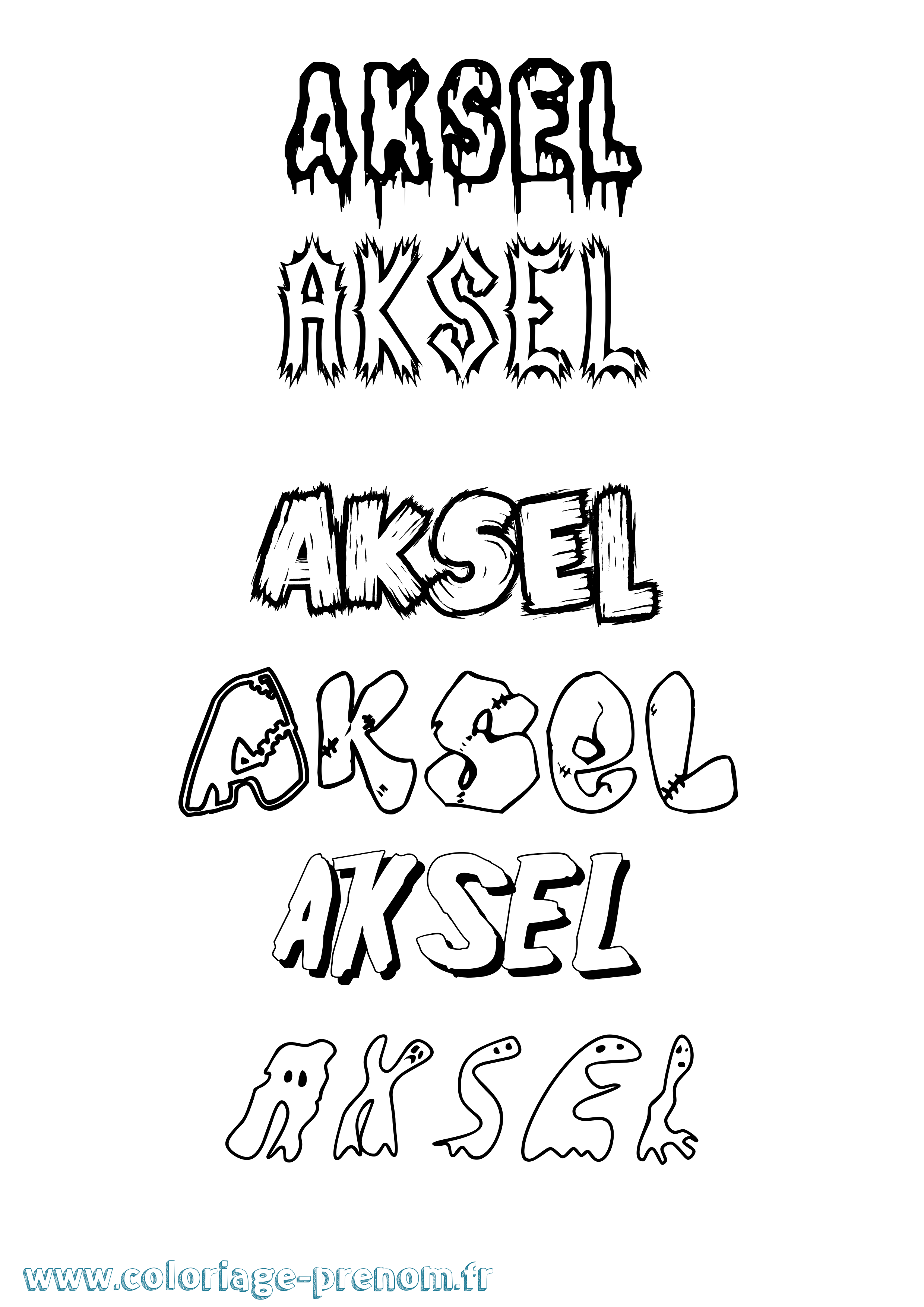 Coloriage prénom Aksel Frisson