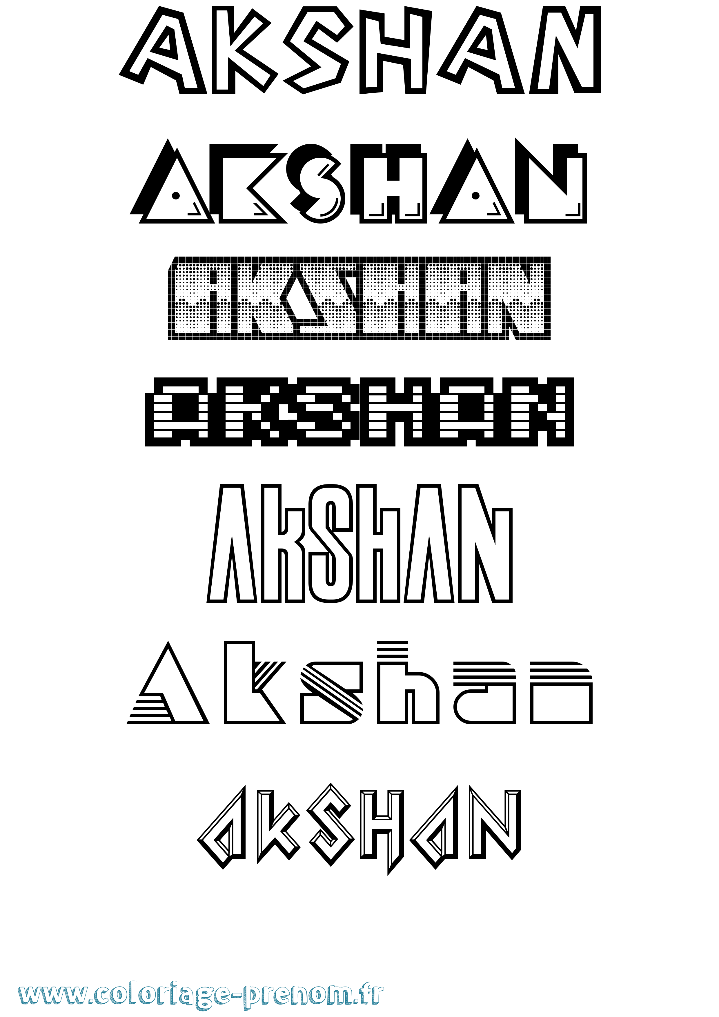 Coloriage prénom Akshan Jeux Vidéos