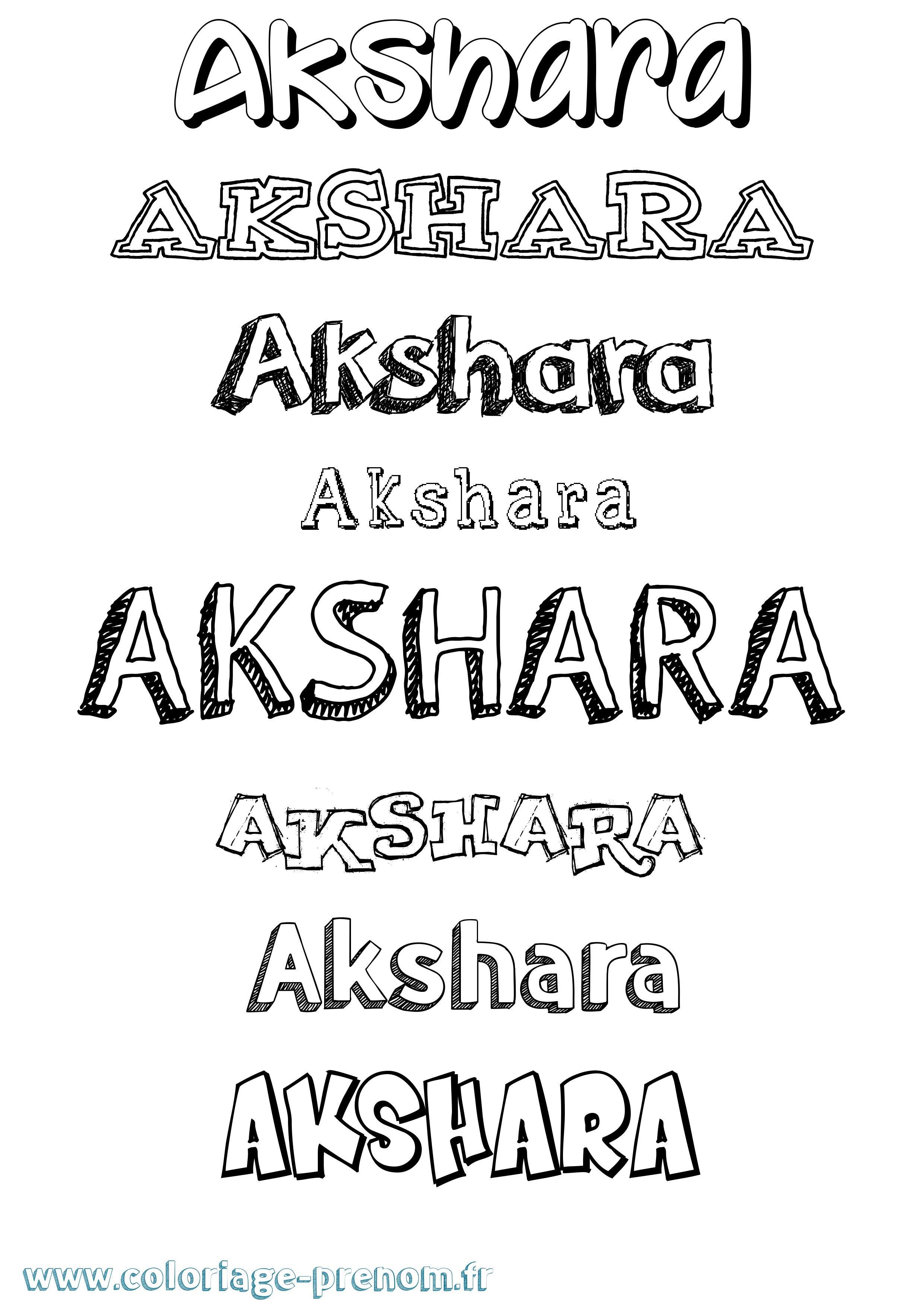 Coloriage prénom Akshara Dessiné