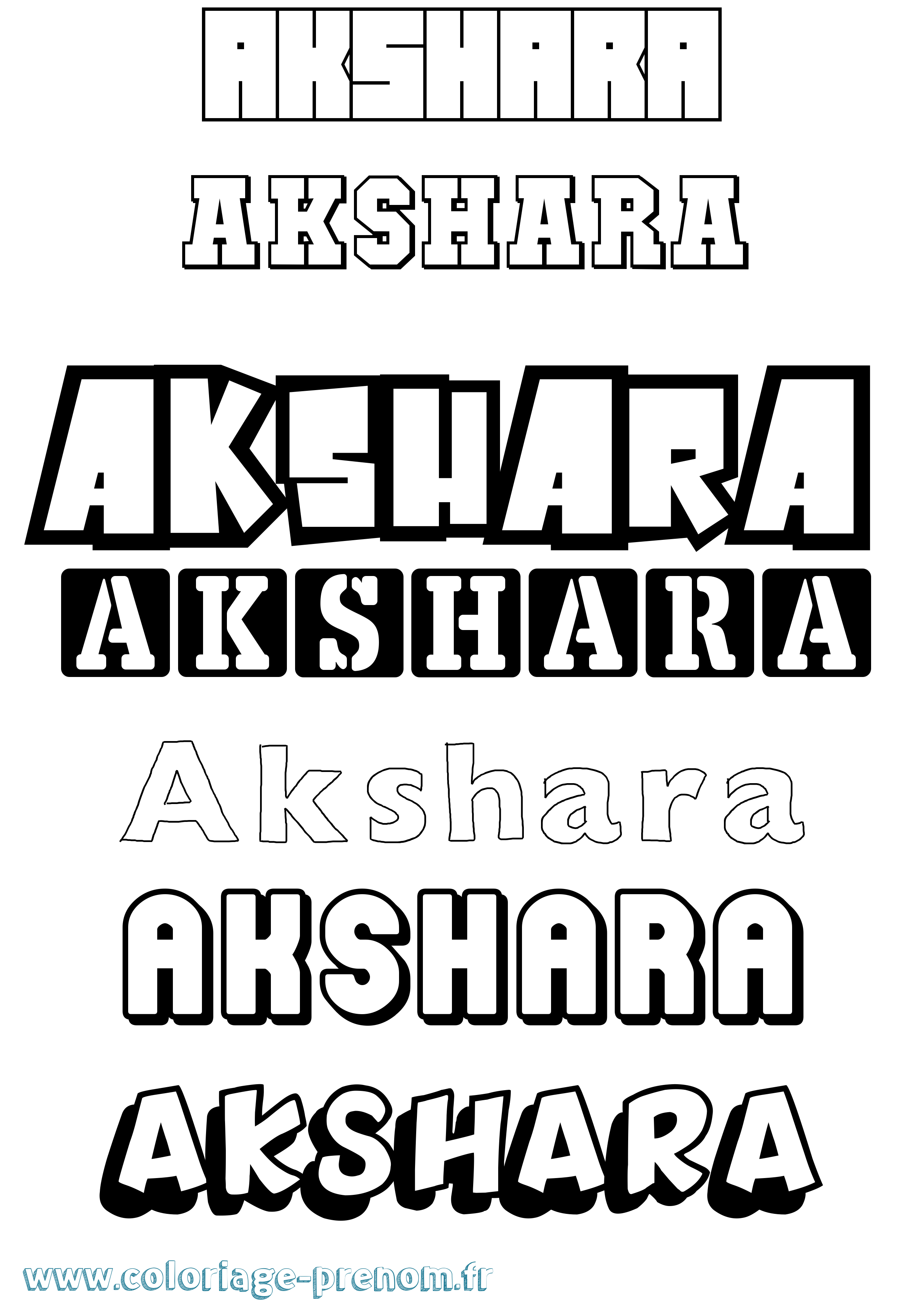 Coloriage prénom Akshara Simple
