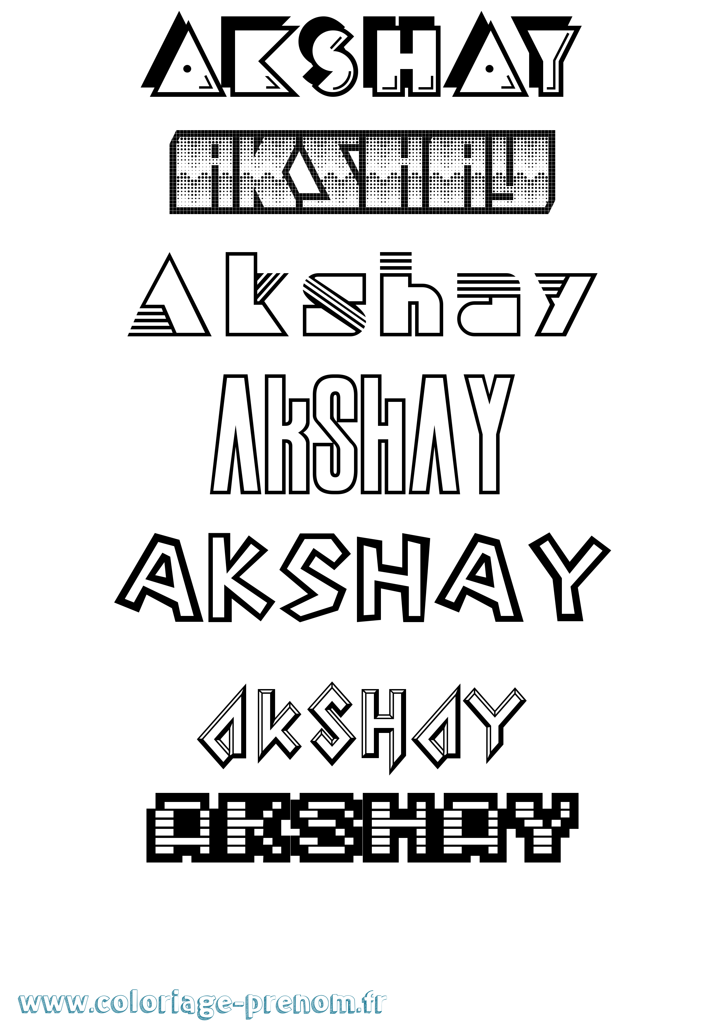Coloriage prénom Akshay Jeux Vidéos