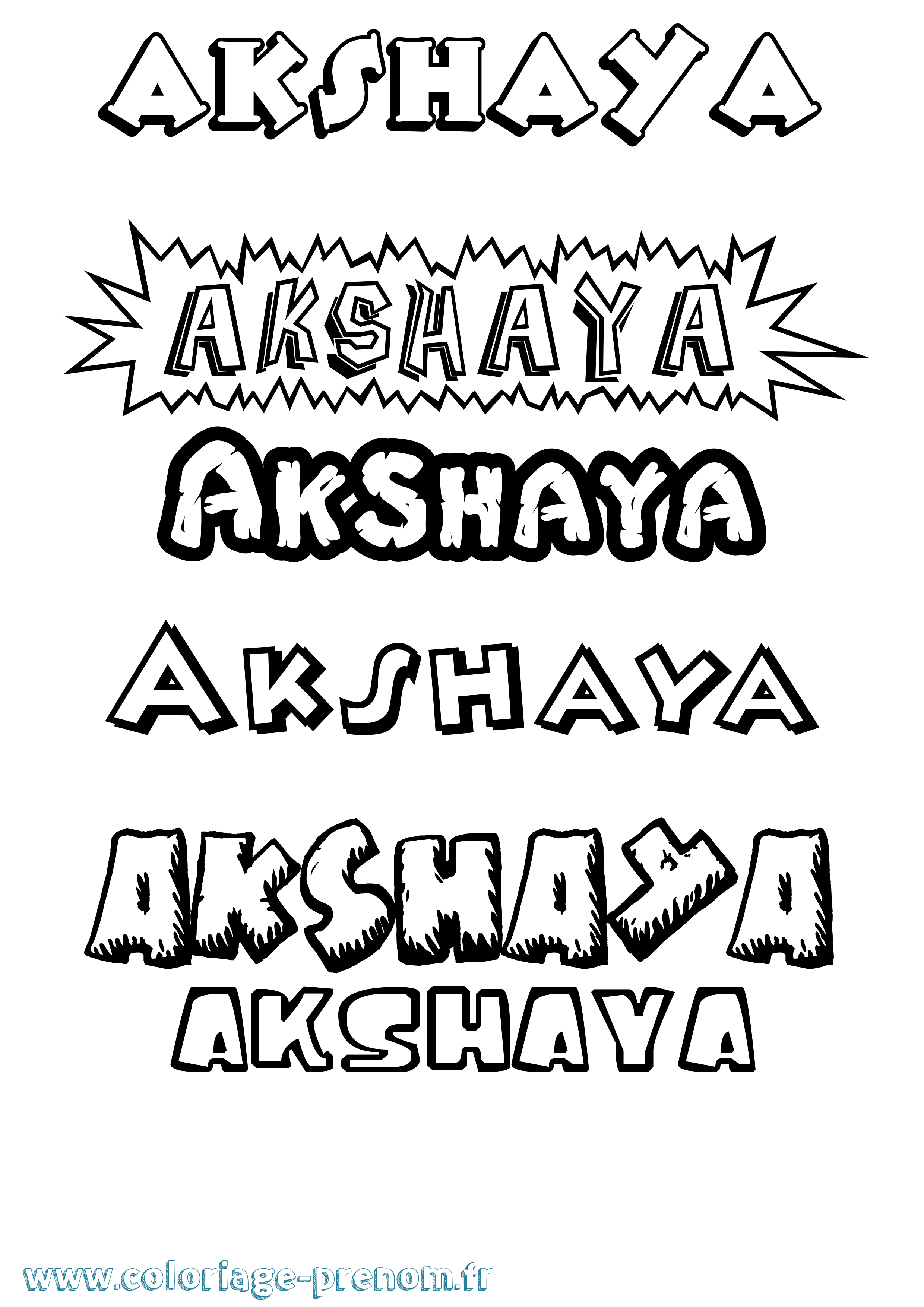 Coloriage prénom Akshaya Dessin Animé