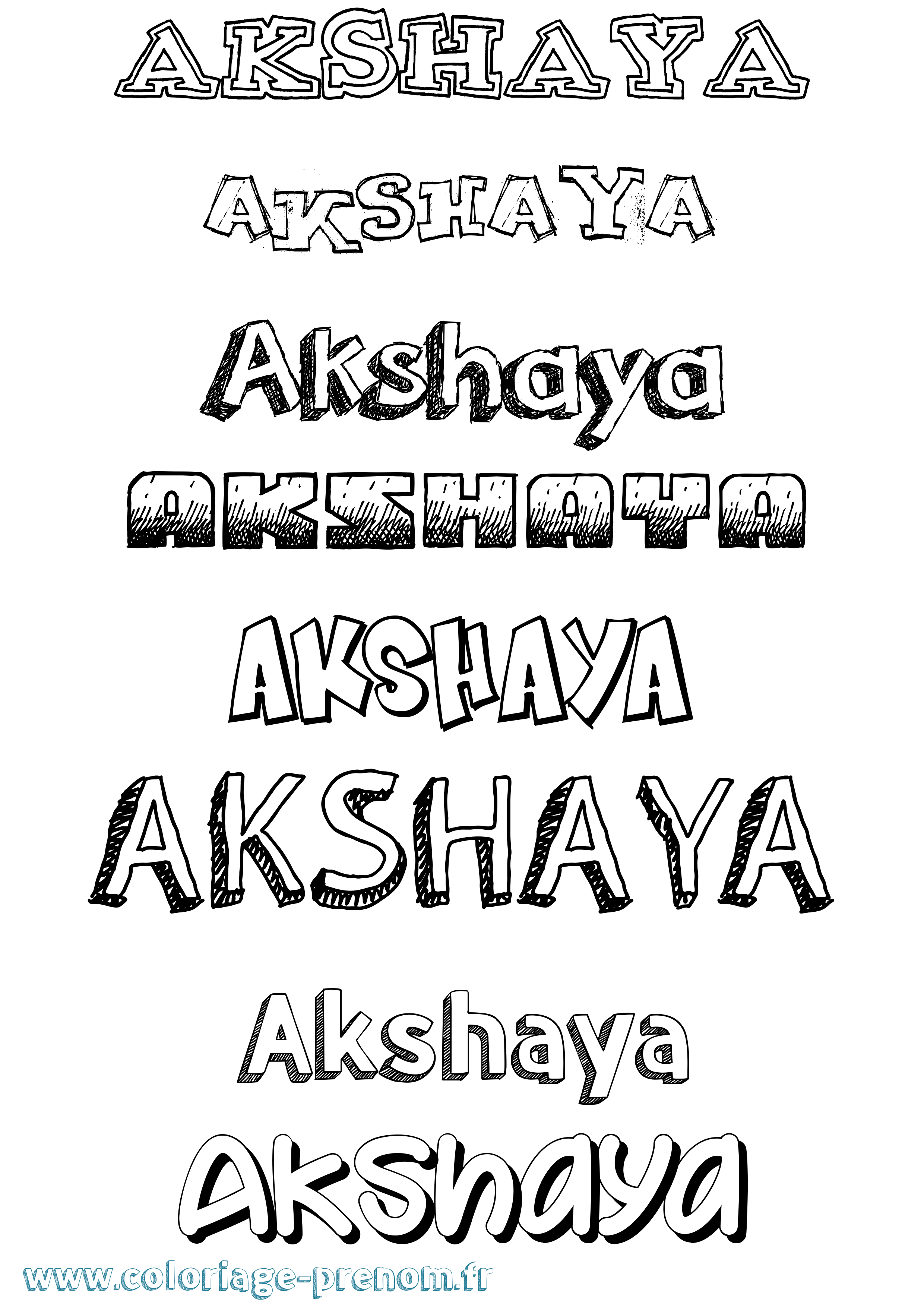 Coloriage prénom Akshaya Dessiné