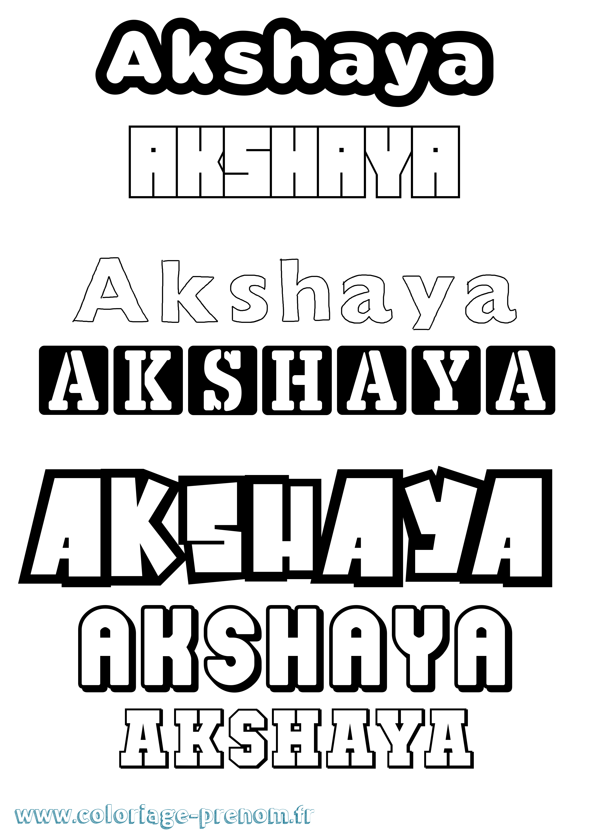 Coloriage prénom Akshaya Simple