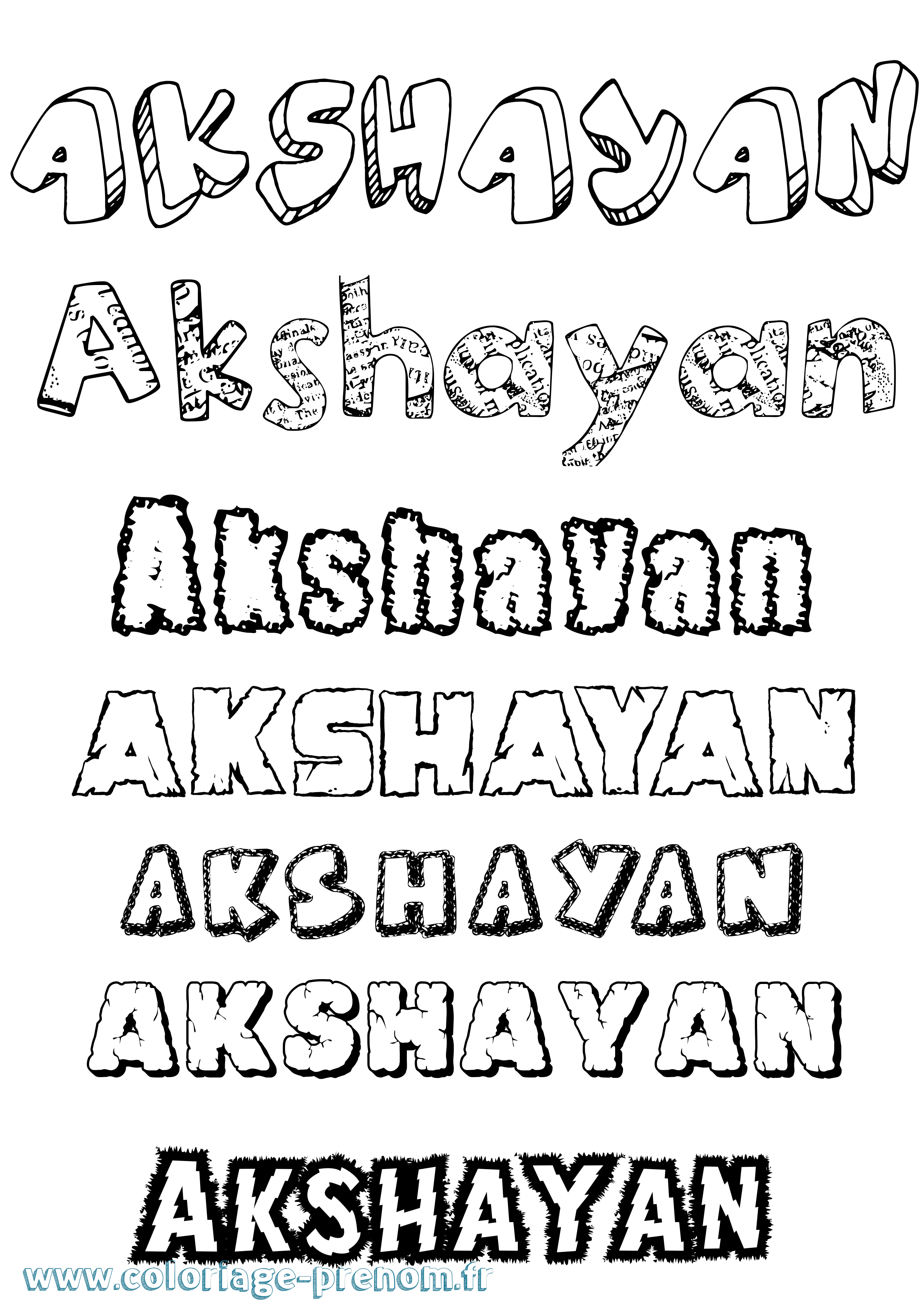 Coloriage prénom Akshayan Destructuré