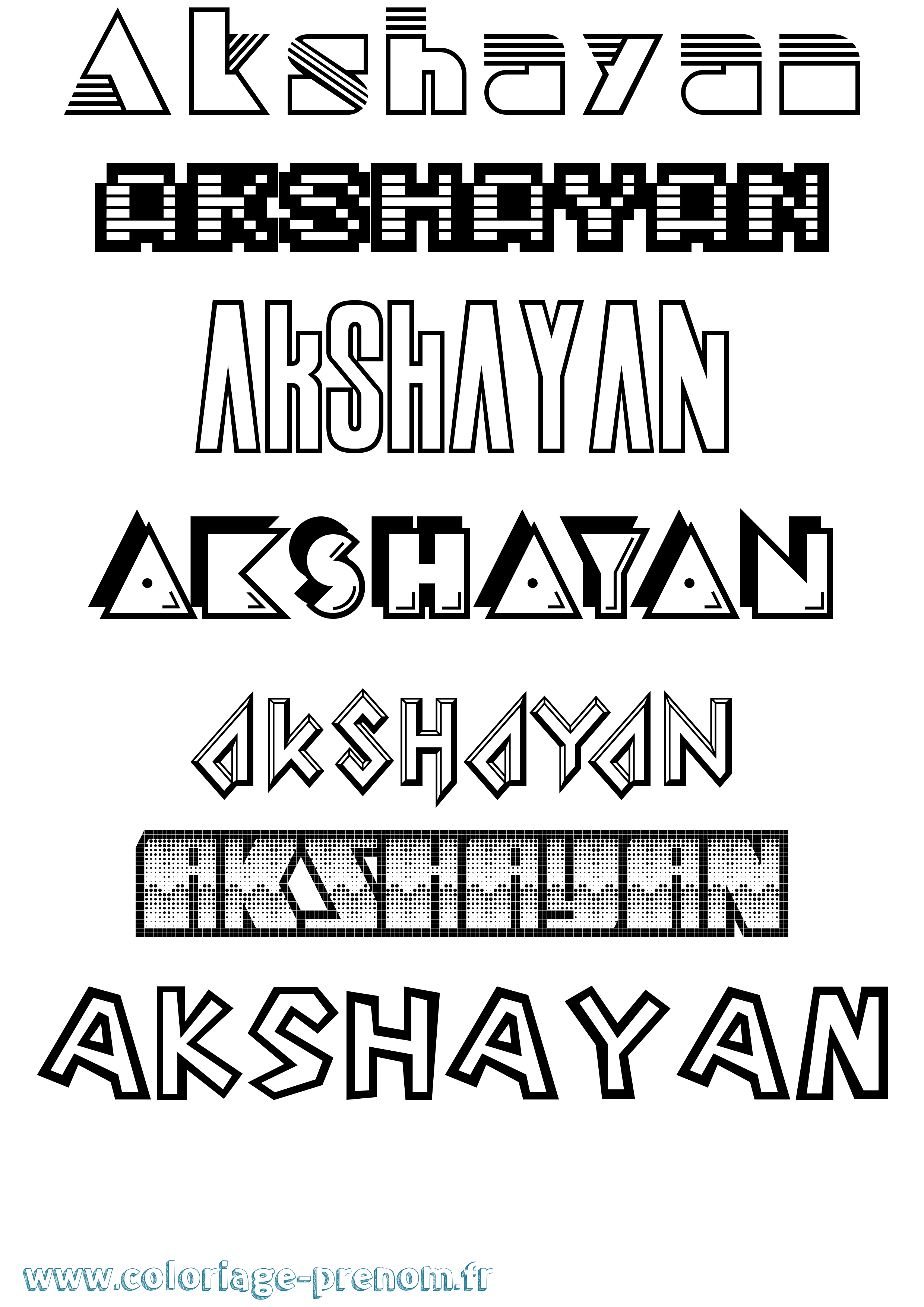Coloriage prénom Akshayan Jeux Vidéos