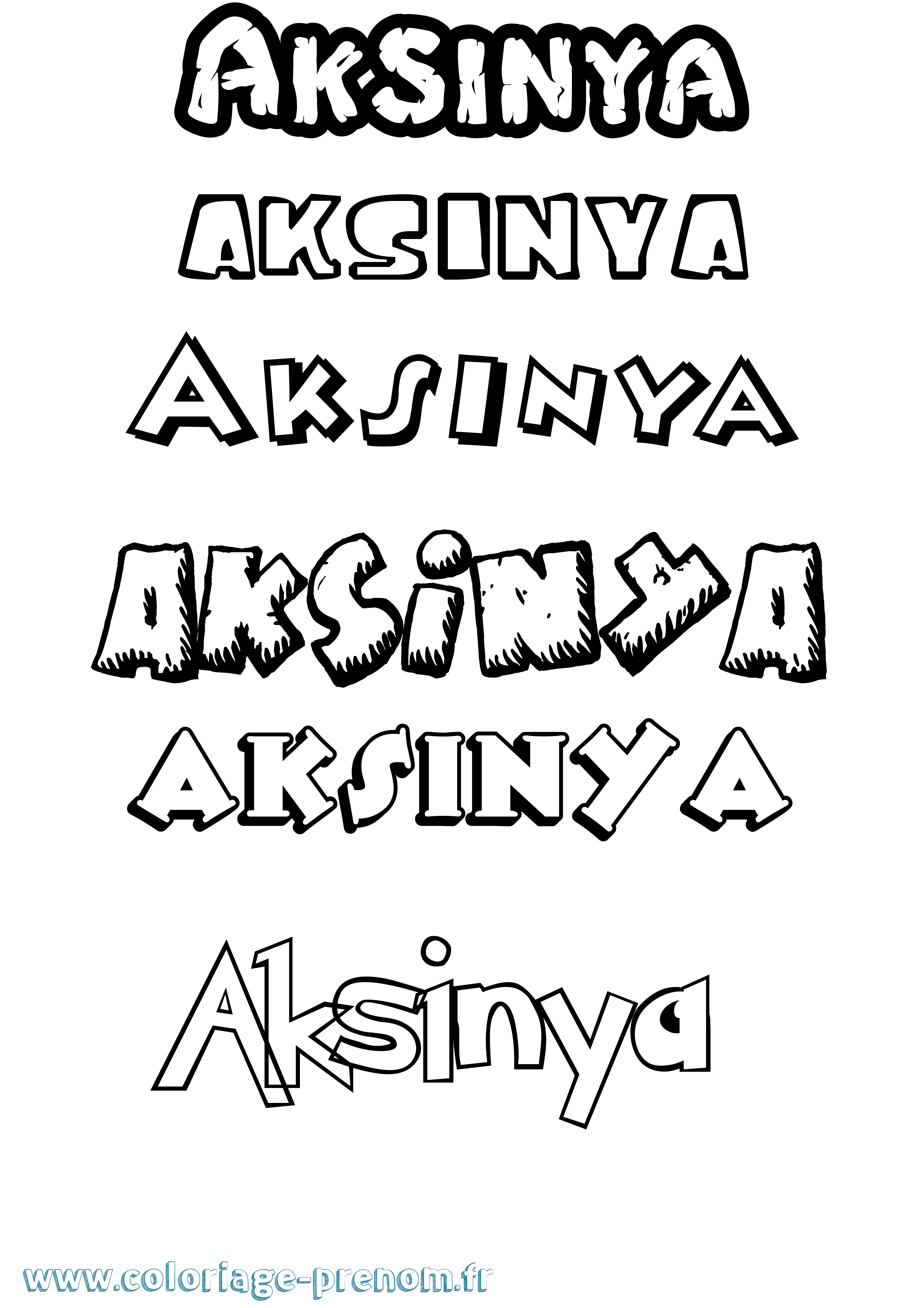Coloriage Aksinya Dessin Animé Coloriage prénom Aksinya Dessin Animé