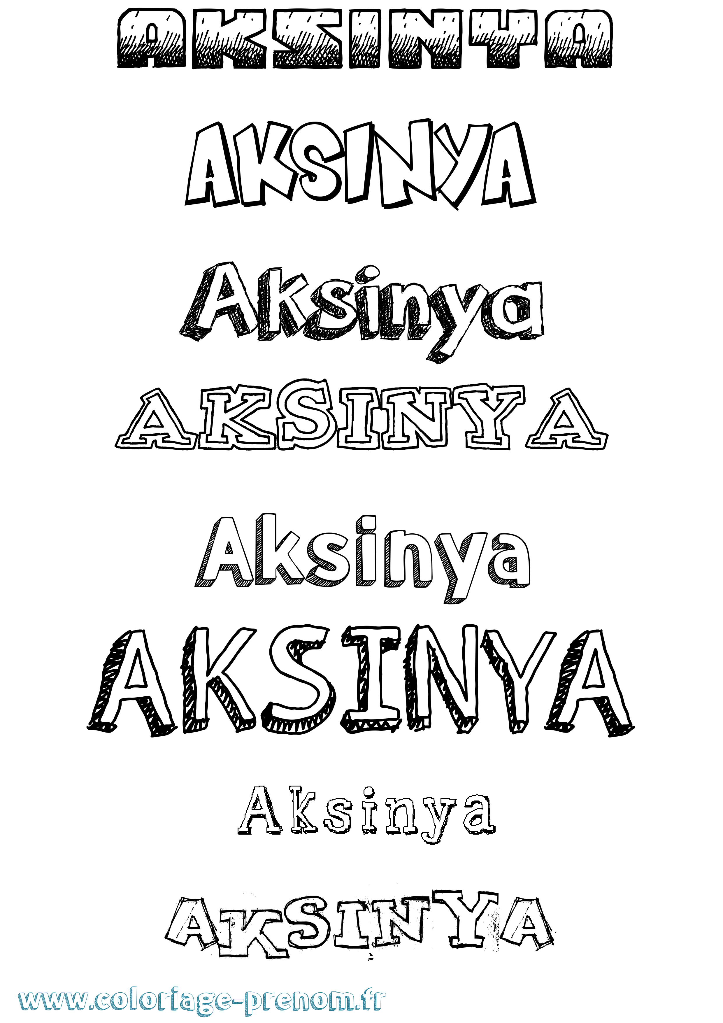Coloriage prénom Aksinya Dessiné
