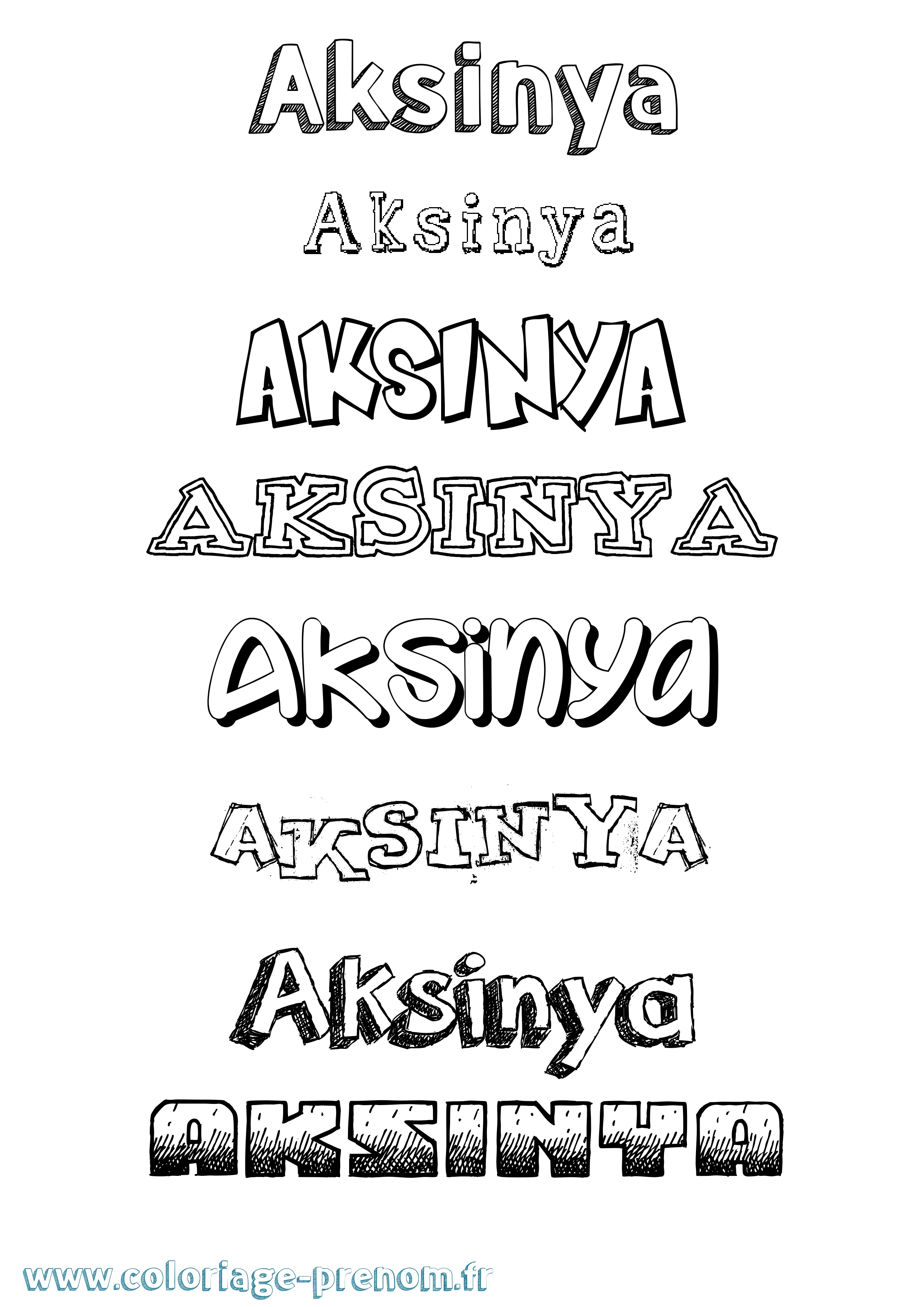 Coloriage Aksinya Dessiné Coloriage prénom Aksinya Dessiné