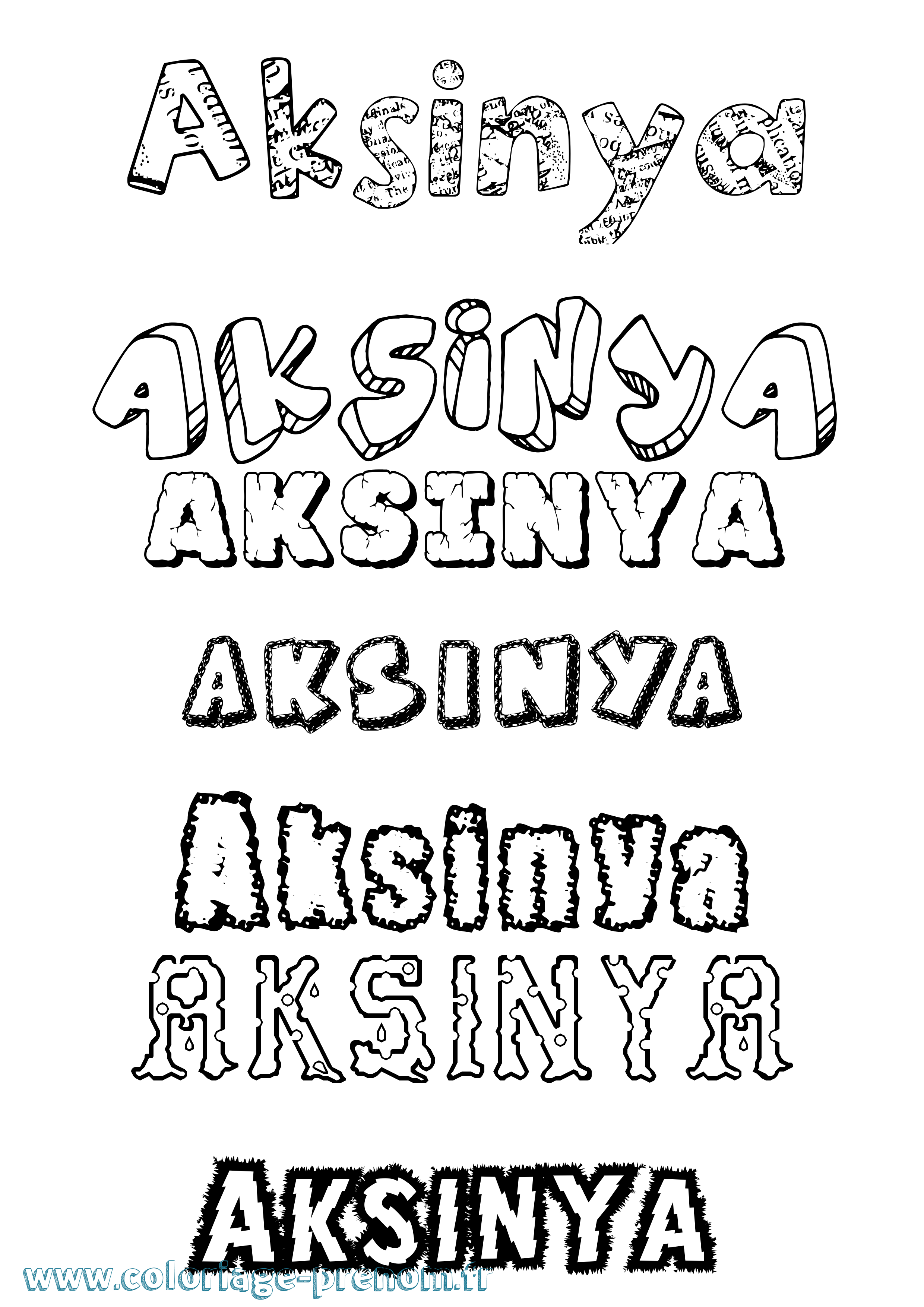 Coloriage Aksinya Destructuré Coloriage prénom Aksinya Destructuré