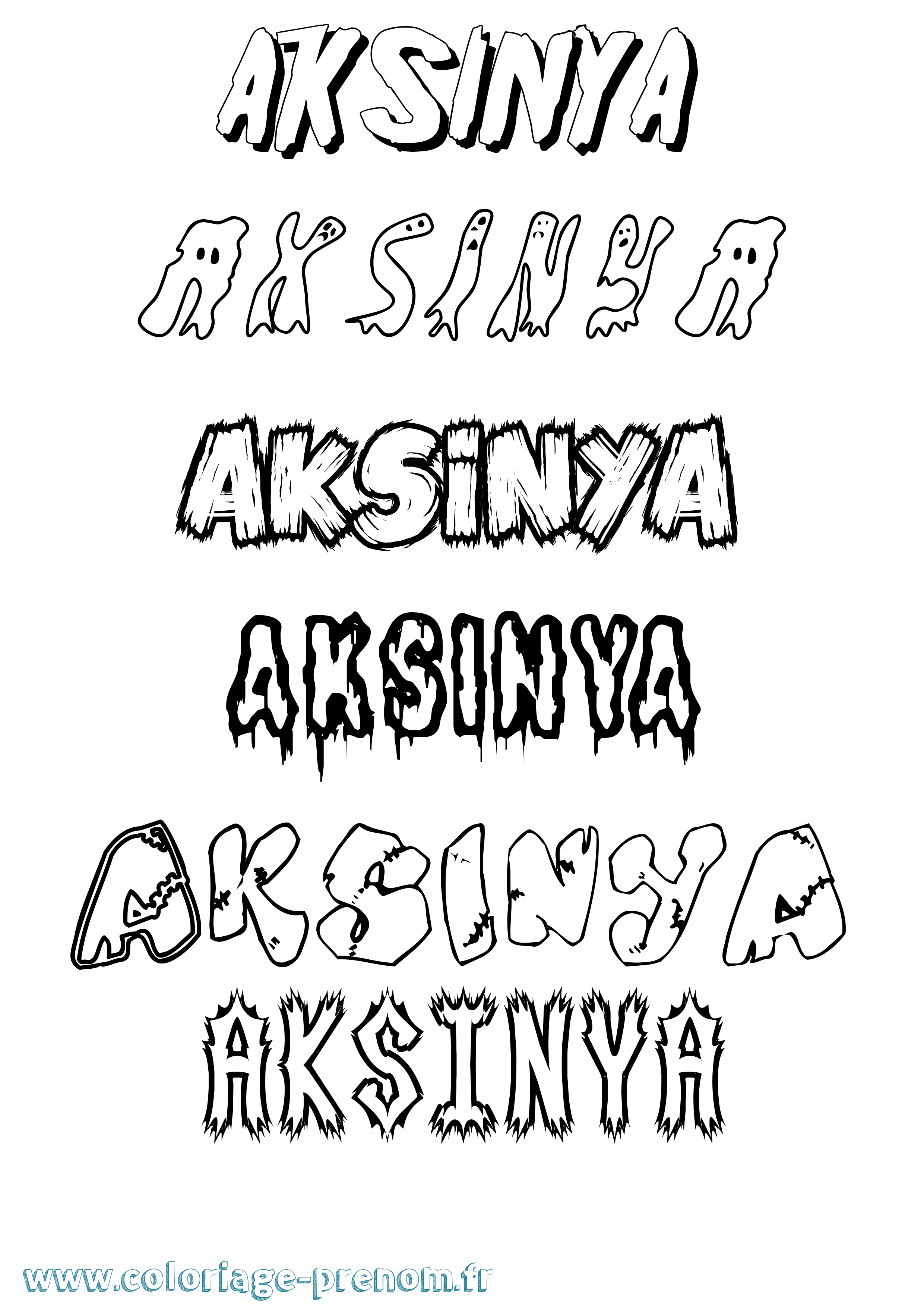 Coloriage prénom Aksinya Frisson